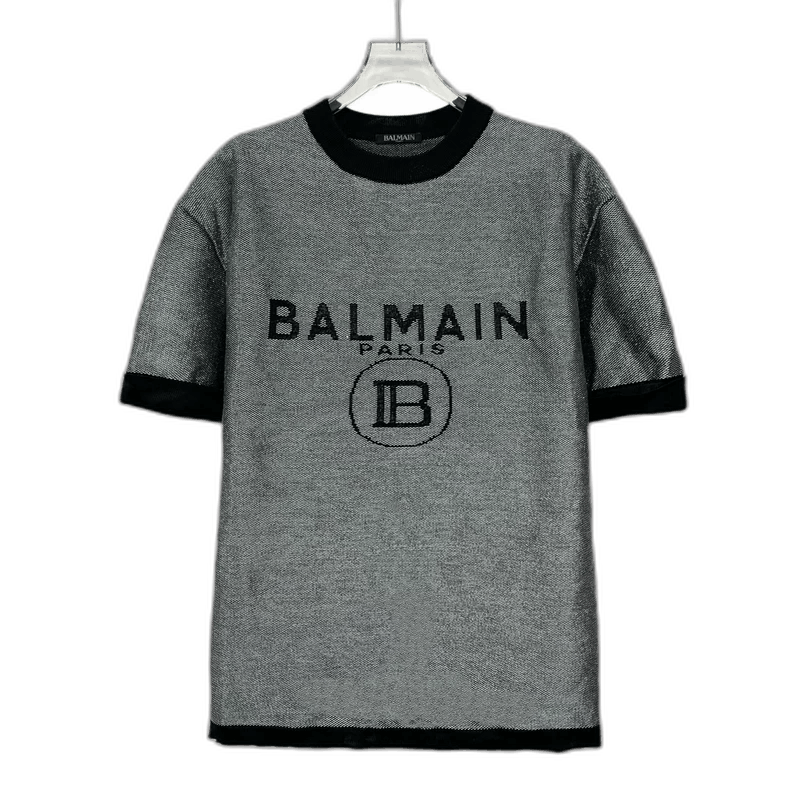 Balmain Balmain Gray Logo Short Sleeve T-Shirt Size M / US 6-8 / IT 42-44 - 1 Thumbnail