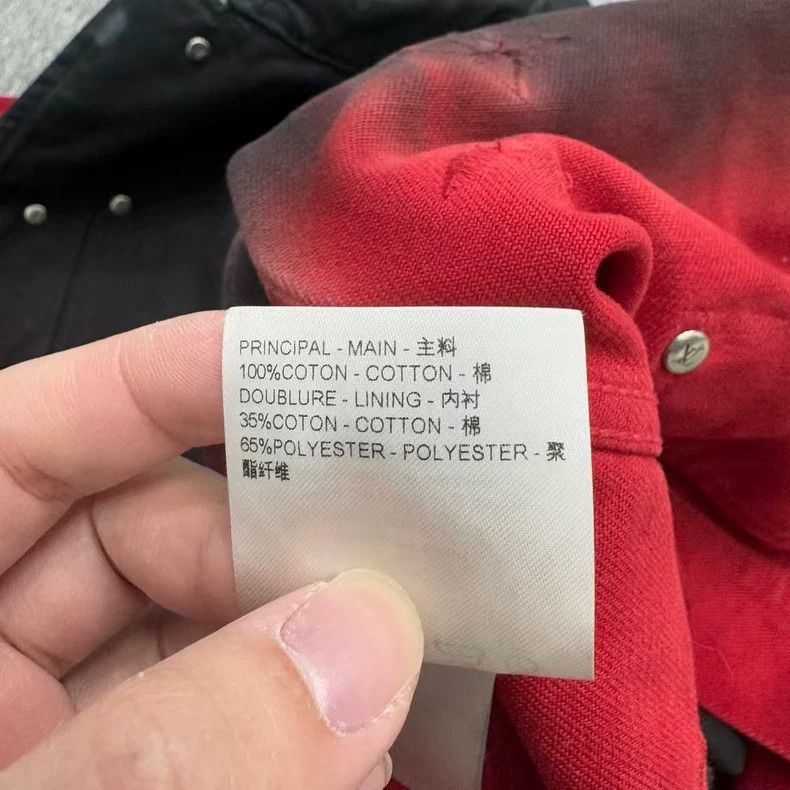 Louis Vuitton louis vuitton Red and black gradient full print denim jack Size US M / EU 48-50 / 2 - 4 Thumbnail