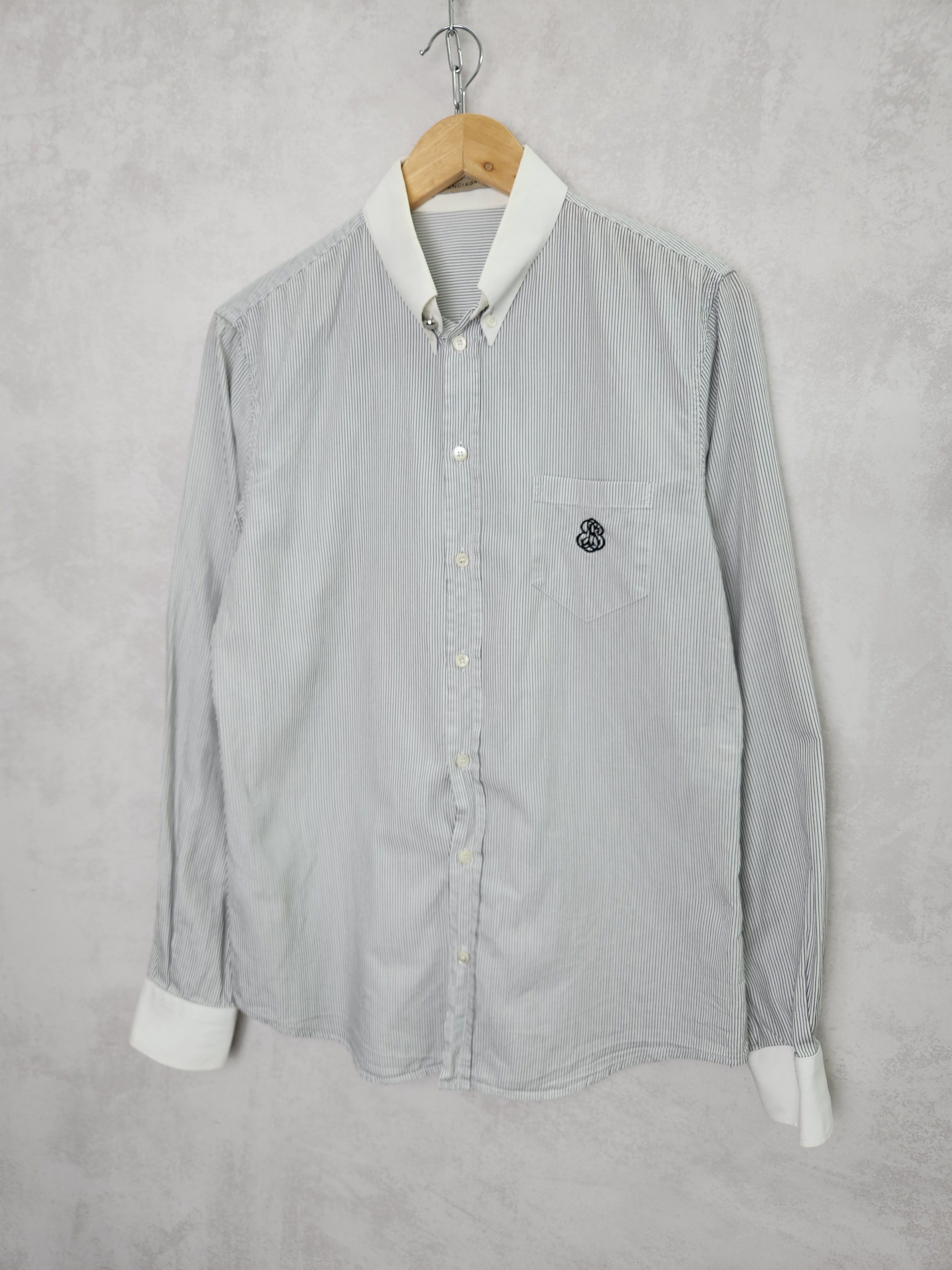 Balenciaga Balenciaga paris stripes button ups shirt pockets logo Size US L / EU 52-54 / 3 - 1 Thumbnail