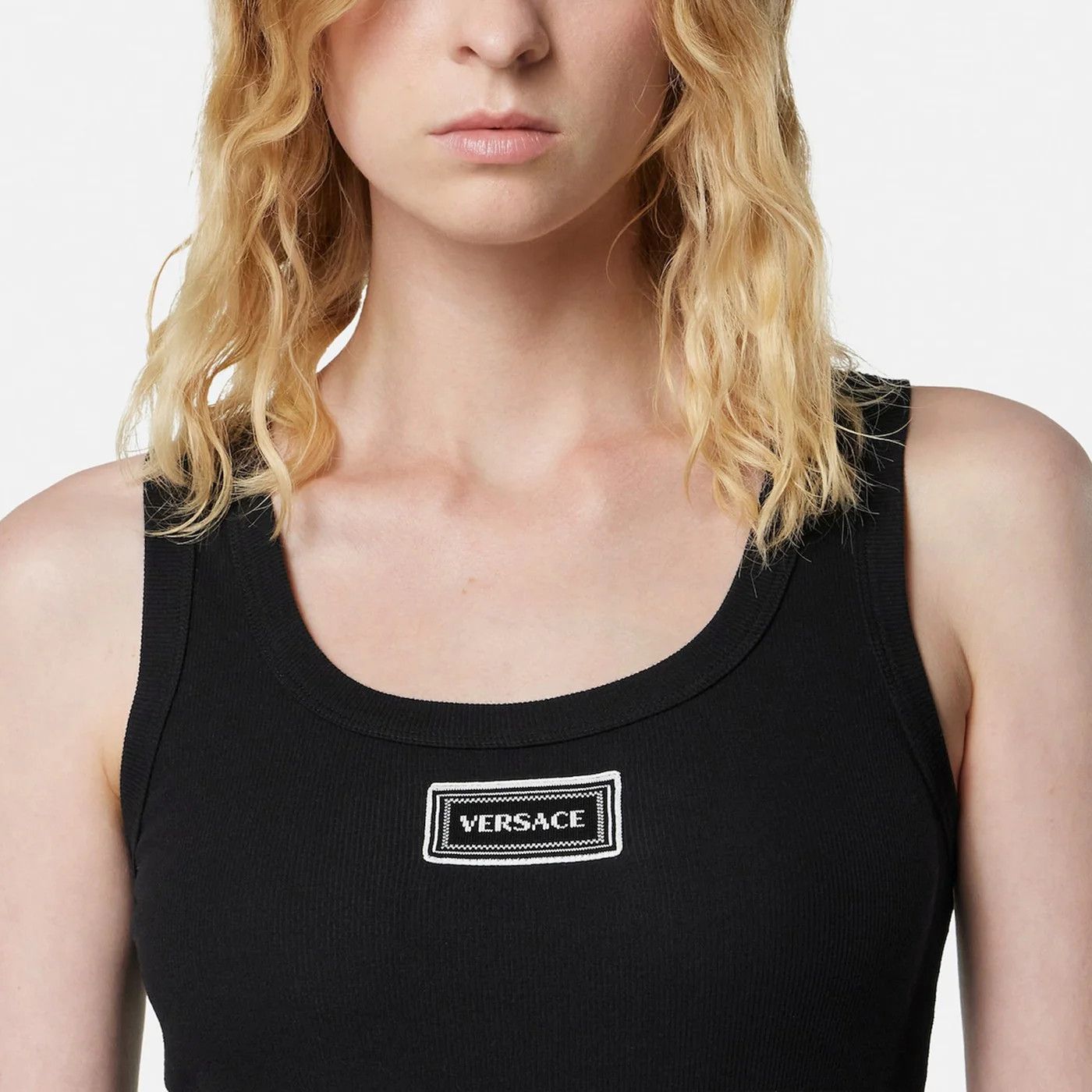 Versace o1d2blof0426 Cotton Tank Top in Black Size S / US 4 / IT 40 - 4 Thumbnail