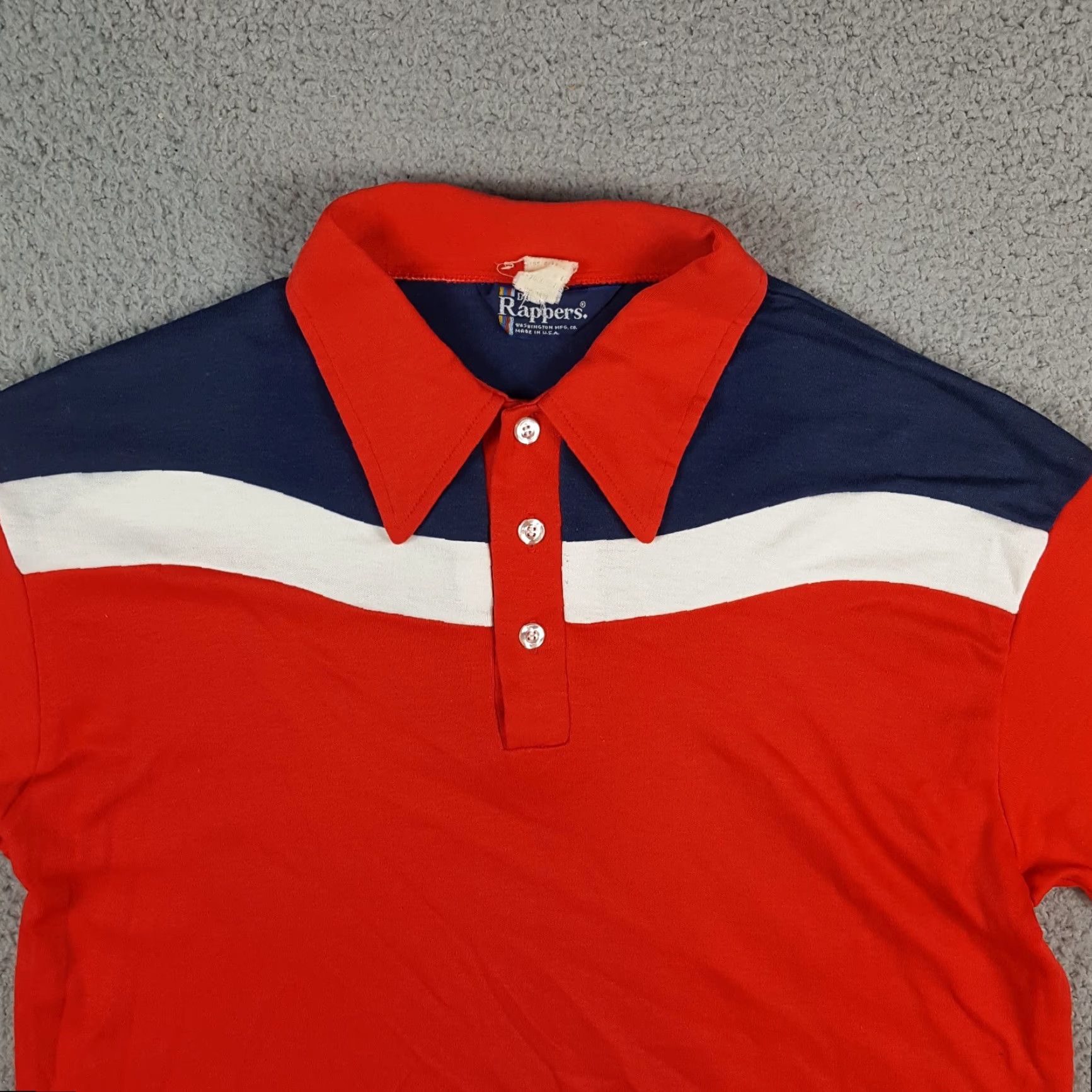 Vintage VINTAGE DEE CEE Polo Shirt Mens M Western Striped Button Collar 80s 90s Cowboy Casual Workwear Red Cotton Short Sleeve Size US M / EU 48-50 / 2 - 2 Thumbnail