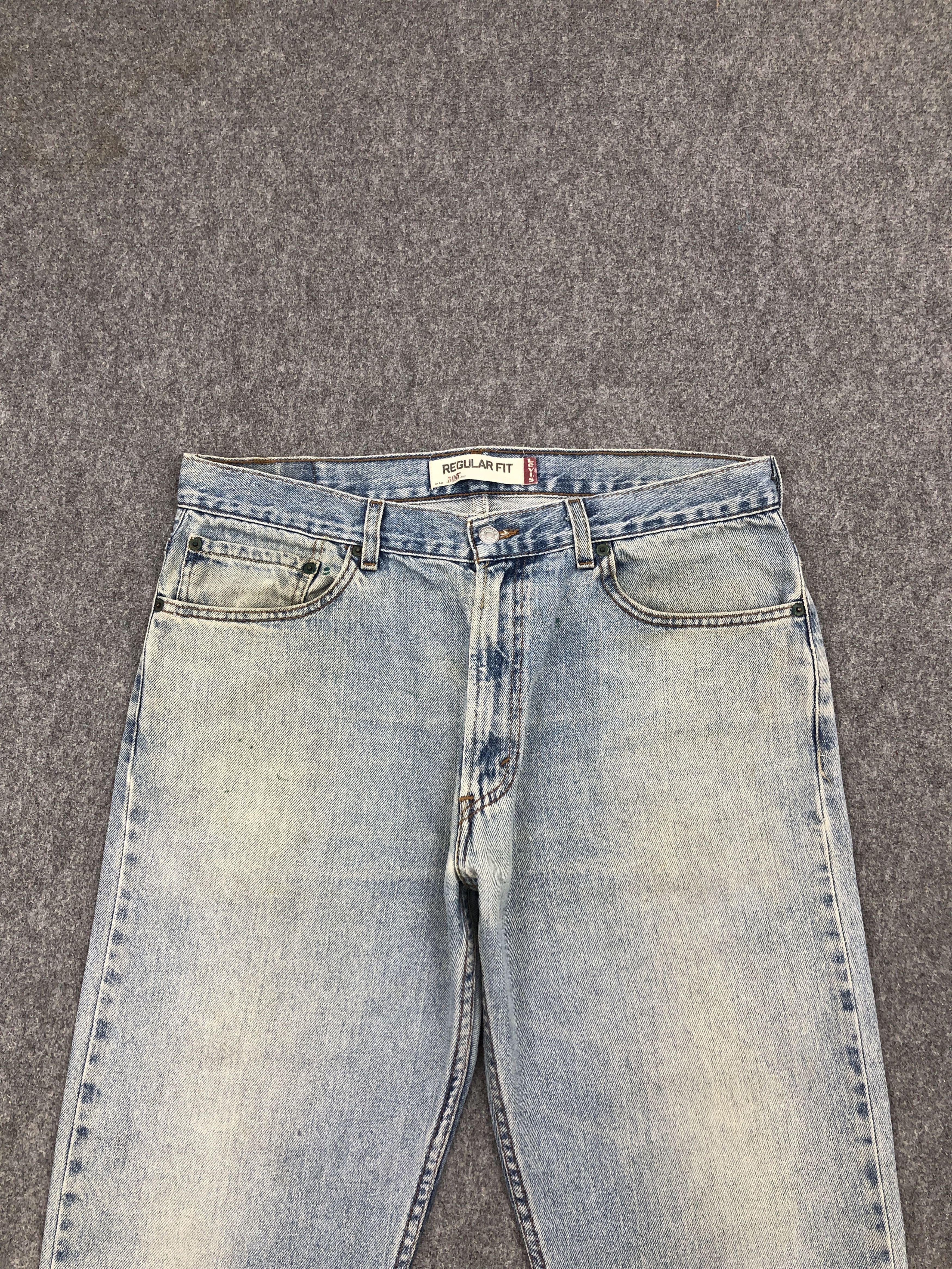 Levi's × Vintage Vintage Levis 505 Light Blue Washed Jeans Size US 36 / EU 52 - 2 Thumbnail