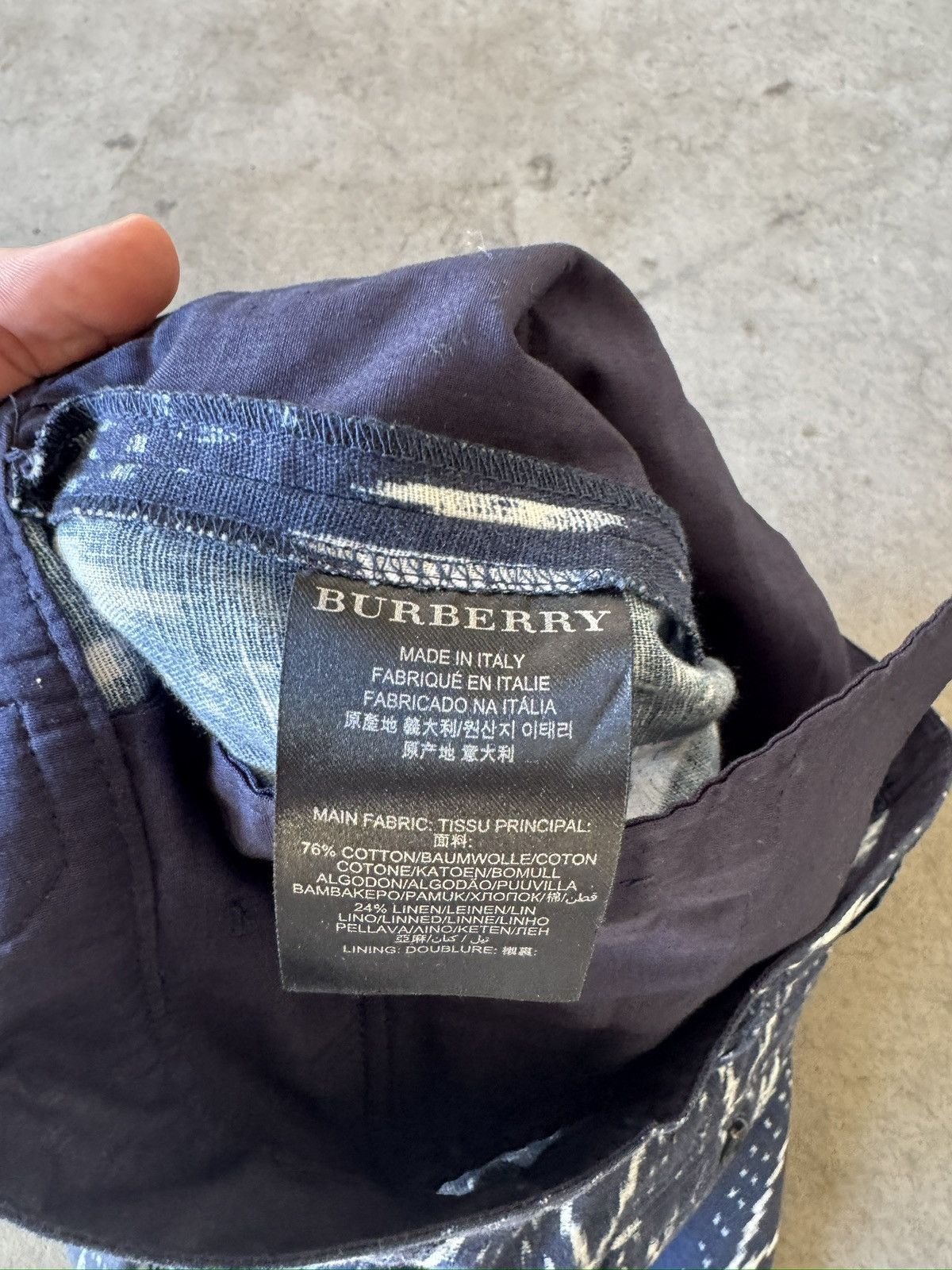Burberry SS 2012 Burberry NWT Indigo White Ikat Tri Blend Pants Size US 36 / EU 52 - 16 Thumbnail