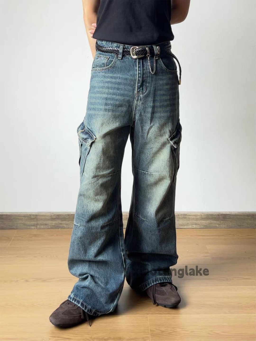Jean xtl Vintage faded cleanfit yuppie y2k cargo work jeans Size US 32 / EU 48 - 4 Thumbnail