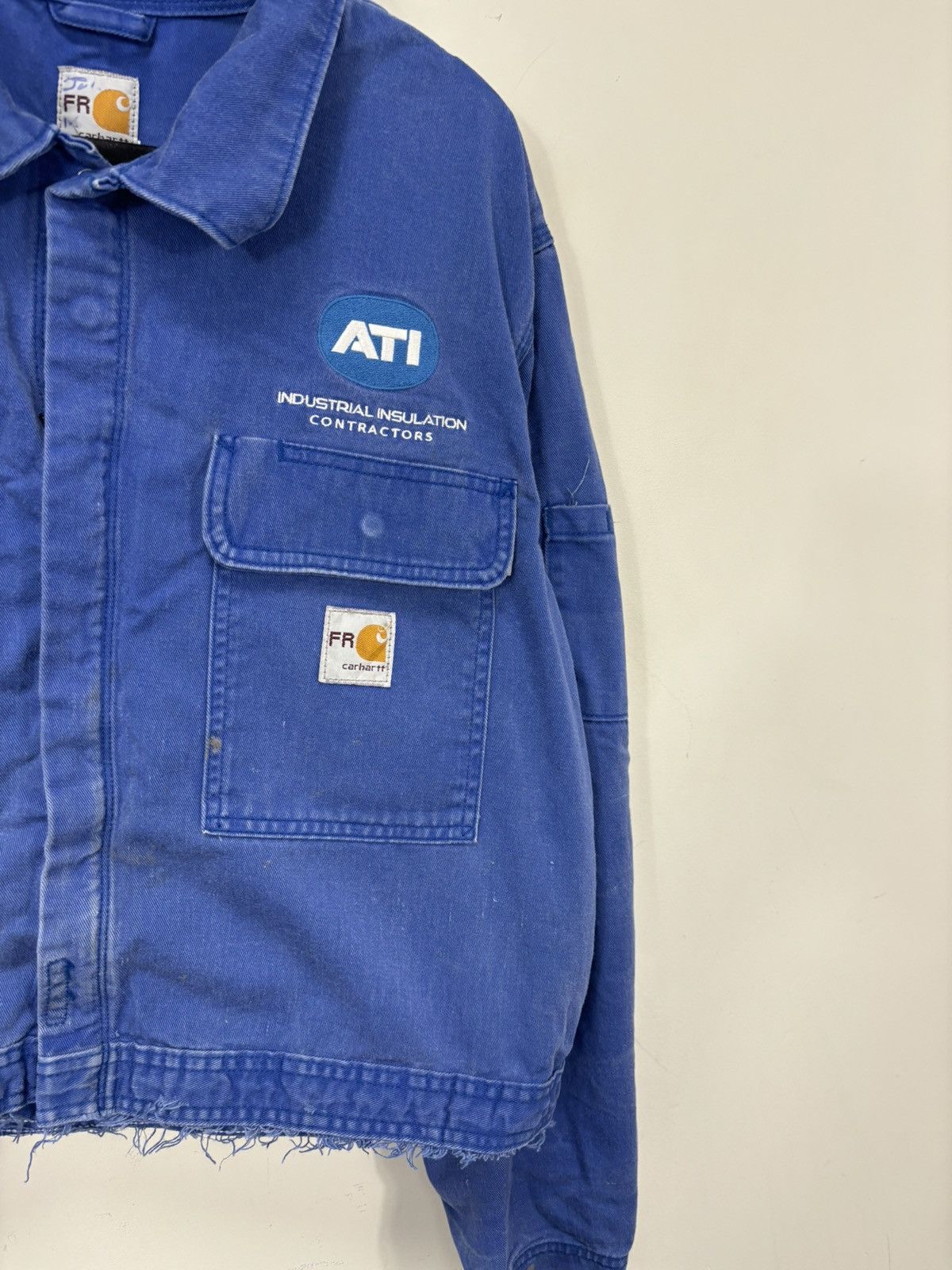 Carhartt Vintage Carhartt Flame Resistant Blue Boxy Cropped Jacket Size US L / EU 52-54 / 3 - 6 Thumbnail