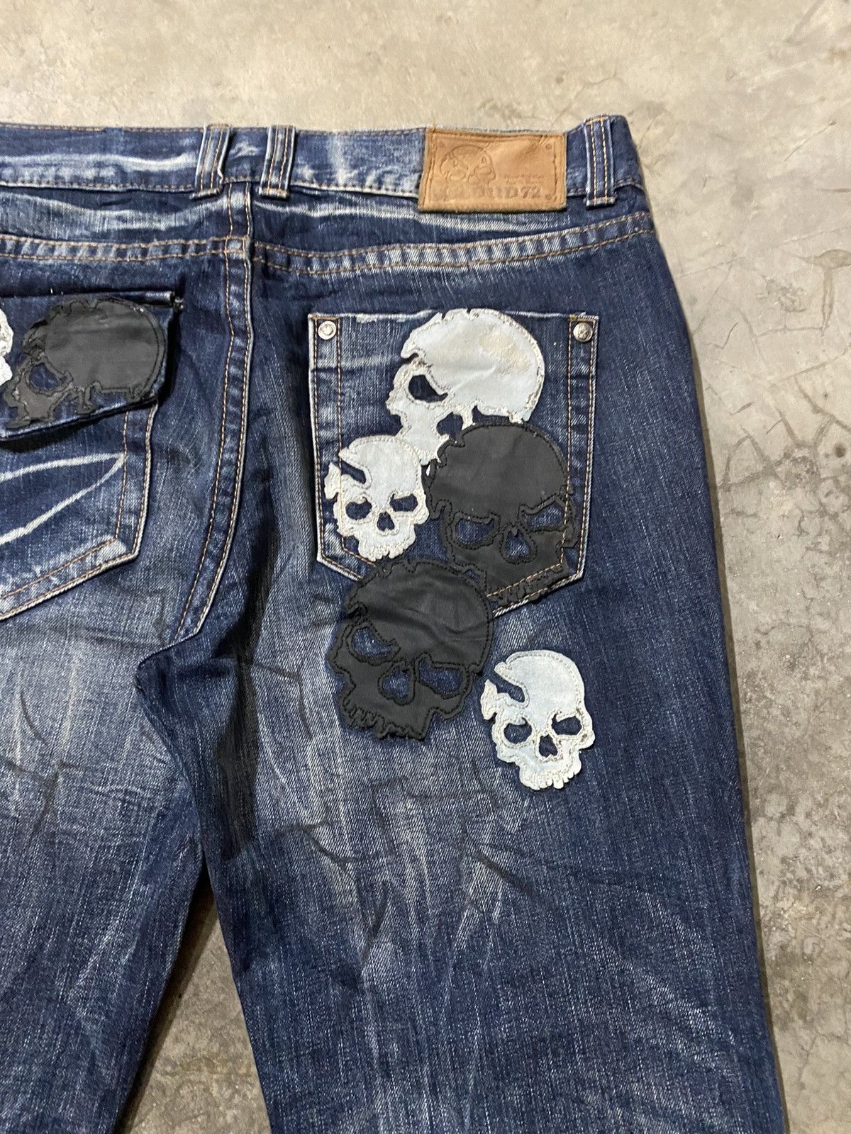 If Six Was Nine × Japanese Brand × Tornado Mart Baggy Jeans Cloud72 Skull Patch Distressed Design Size US 36 / EU 52 - 5 Thumbnail