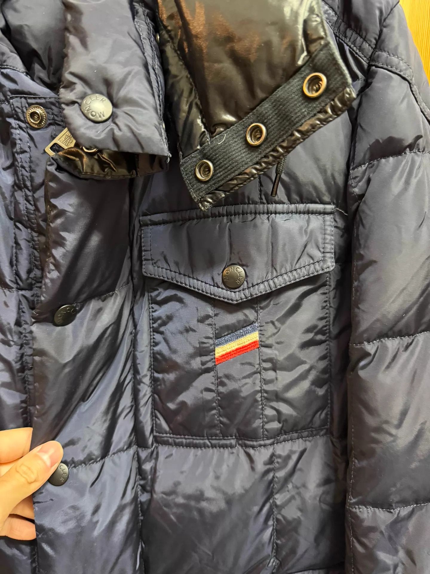 Moncler Moncler Navy Color Block Logo Hooded Down Jacket Size 4 Size US XL / EU 56 / 4 - 3 Thumbnail