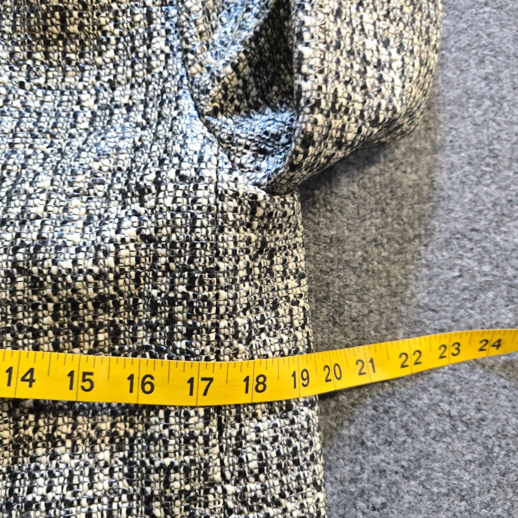 Vintage kate spade new york Jacket Womens 6 Black White Tweed Erika Laquered Coated Classic Regular Lined Coat/Casual Party/Cocktail Winter Fall Spring Size M / US 6-8 / IT 42-44 - 6 Thumbnail