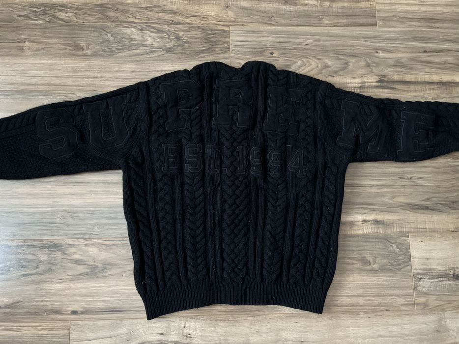 Supreme Supreme Appliqué Cable Knit Sweater | Grailed