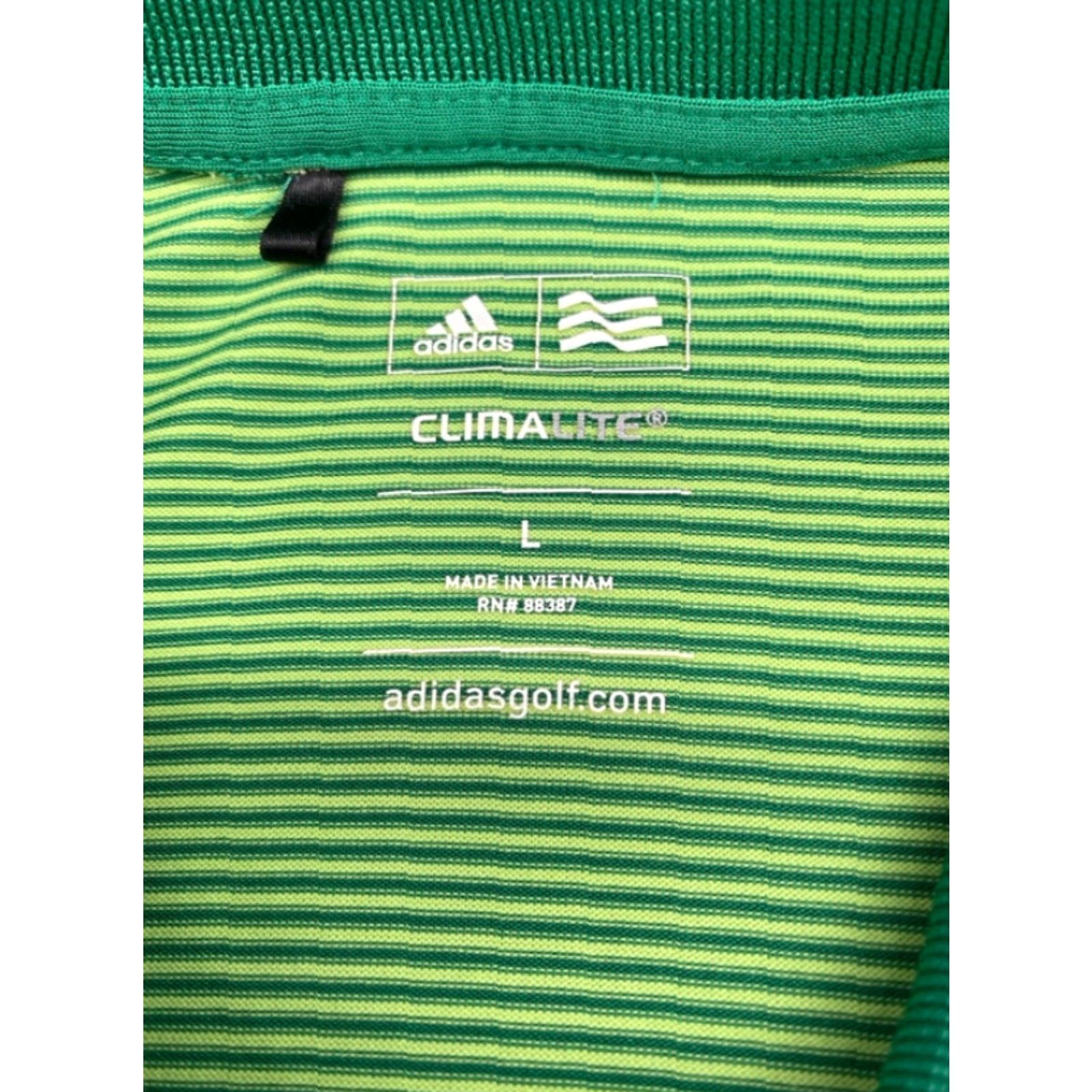 Adidas Adidas Climacool Short Sleeve Polo Shirt Mens Large Green Striped 5849 Size US L / EU 52-54 / 3 - 3 Thumbnail