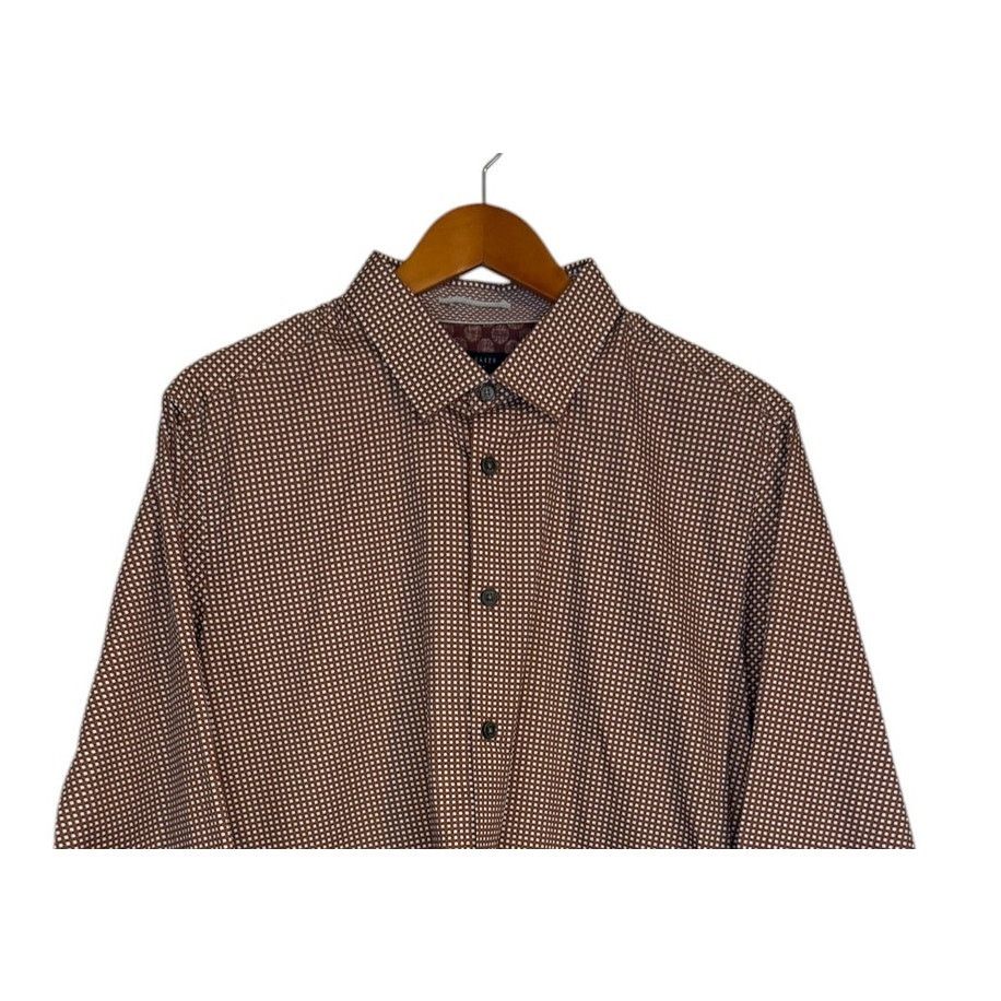 Ted Baker NWT Ted Baker Shirt Men 5 Large Brown Button Up Geometric Size US L / EU 52-54 / 3 - 2 Thumbnail
