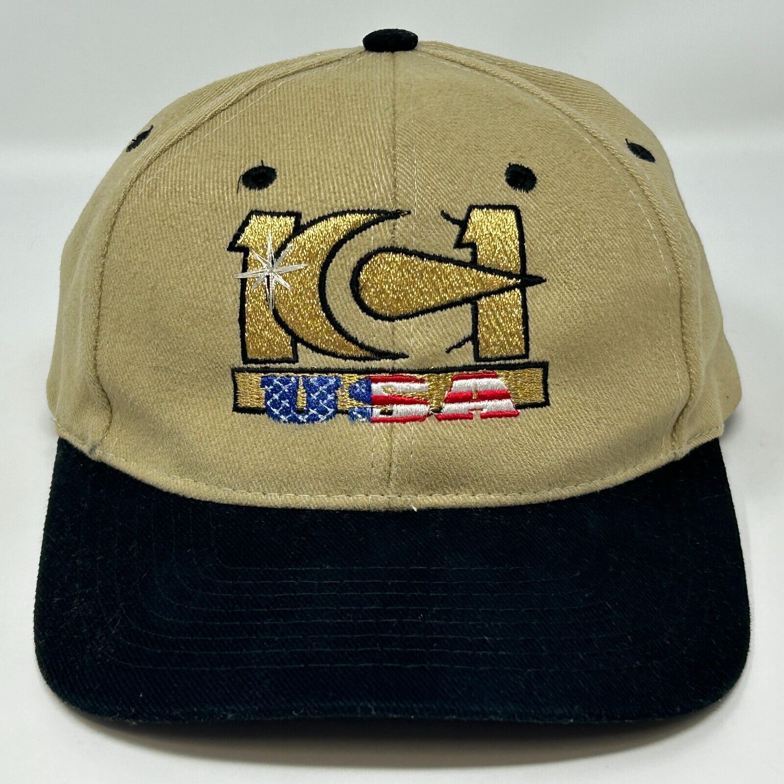 Nissan Vintage 90s 101 USA Hat Baseball Cap Beige Tan Nissin Unisex Size ONE SIZE - 1 Thumbnail