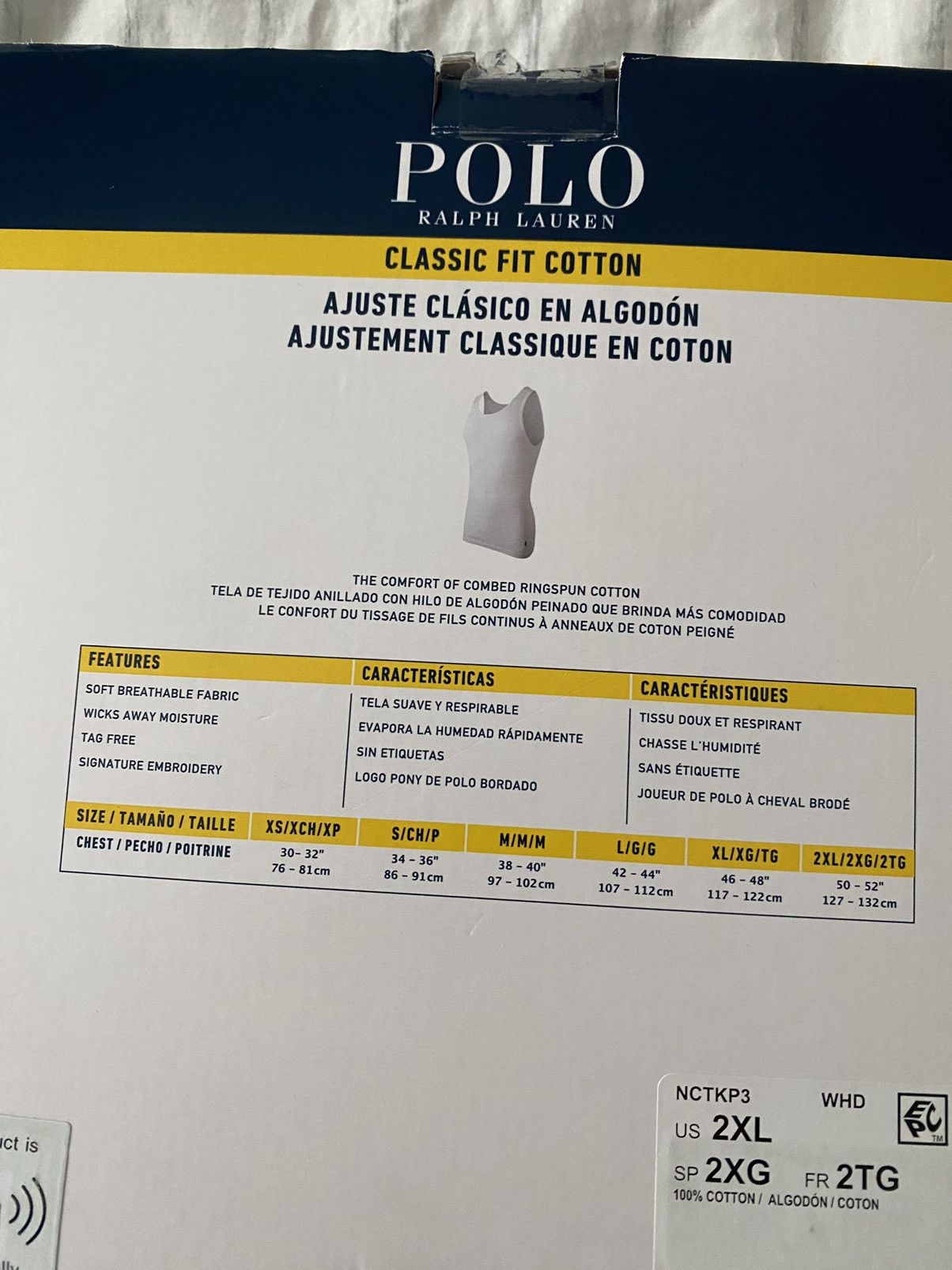 Ralph Lauren Polo Ralph Lauren 3 Pack Classic Fit Cotton Tanks Brand New Size US XXL / EU 58 / 5 - 5 Thumbnail