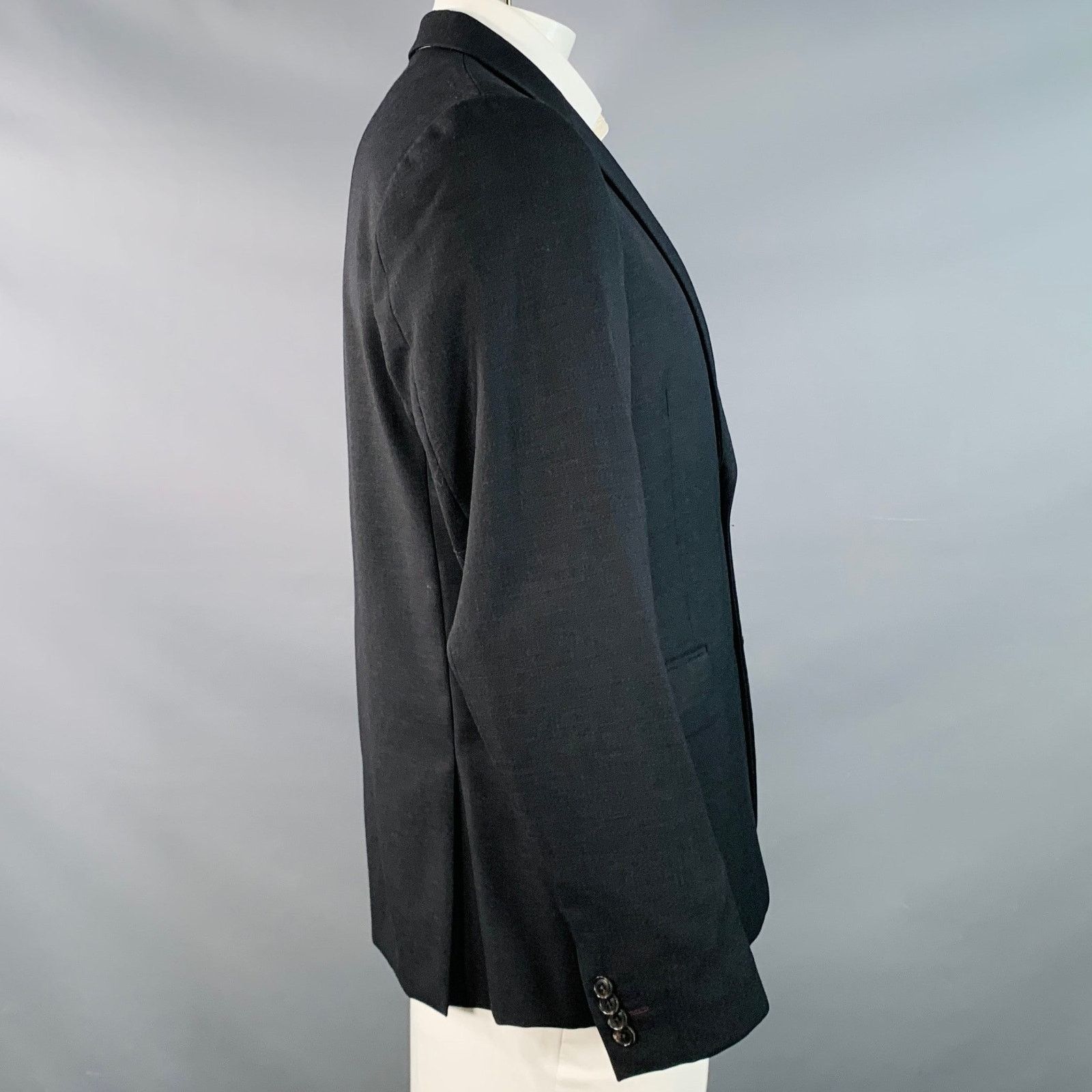 Paul Smith Size 44 Regular Soho Black Twill Wool Notch Lapel Sport Coat Size 44R - 2 Thumbnail