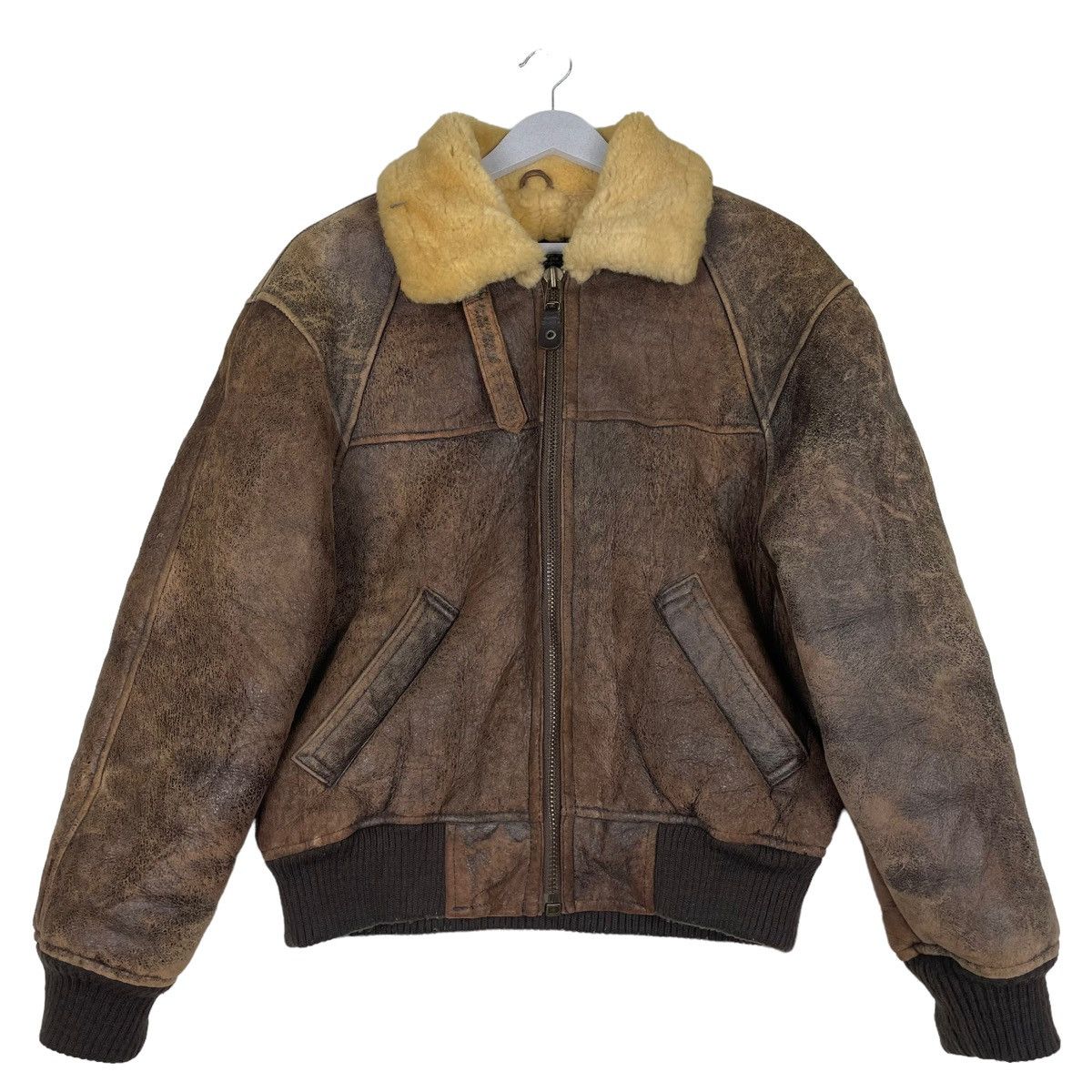 Leather × Vintage 💥VINTAGE FEDELESS MILITARY SHEARLING B3 SHEEPSKIN JACKET Size US M / EU 48-50 / 2 - 1 Thumbnail
