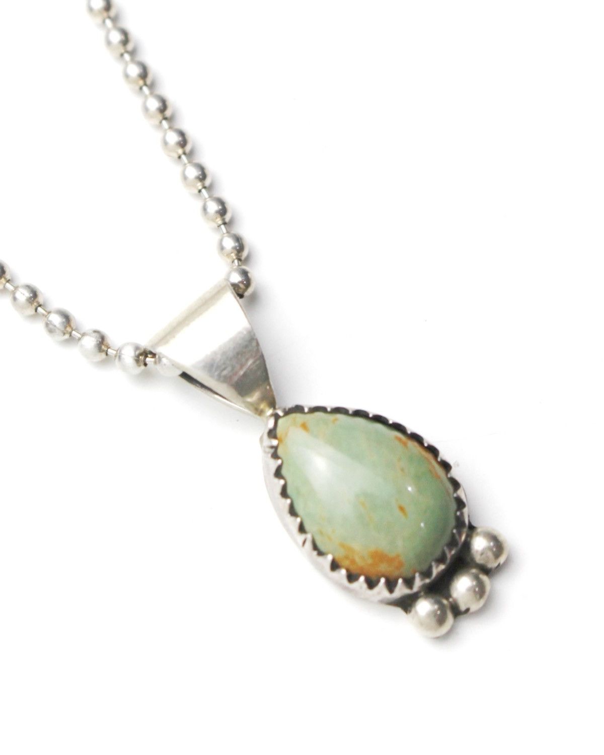 Vintage 2000S JAPANESE MADE STERLING SILVER NECKLACE GREEN STONE Size ONE SIZE - 4 Thumbnail