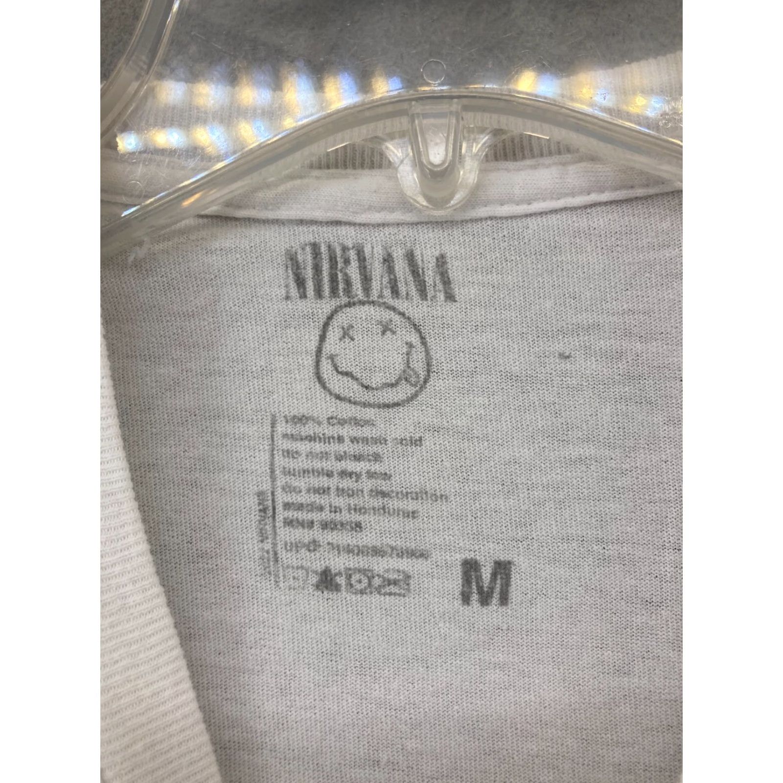 Vintage Nirvana Band TShirt Mens M White Graphic Print Crew Neck Short Sleeve Slim Shirt Size US M / EU 48-50 / 2 - 5 Thumbnail