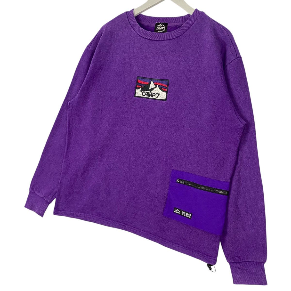 Designer × Vintage Vintage Camp7 Crewneck Sweatshirt Purple Size M / US 6-8 / IT 42-44 - 2 Thumbnail