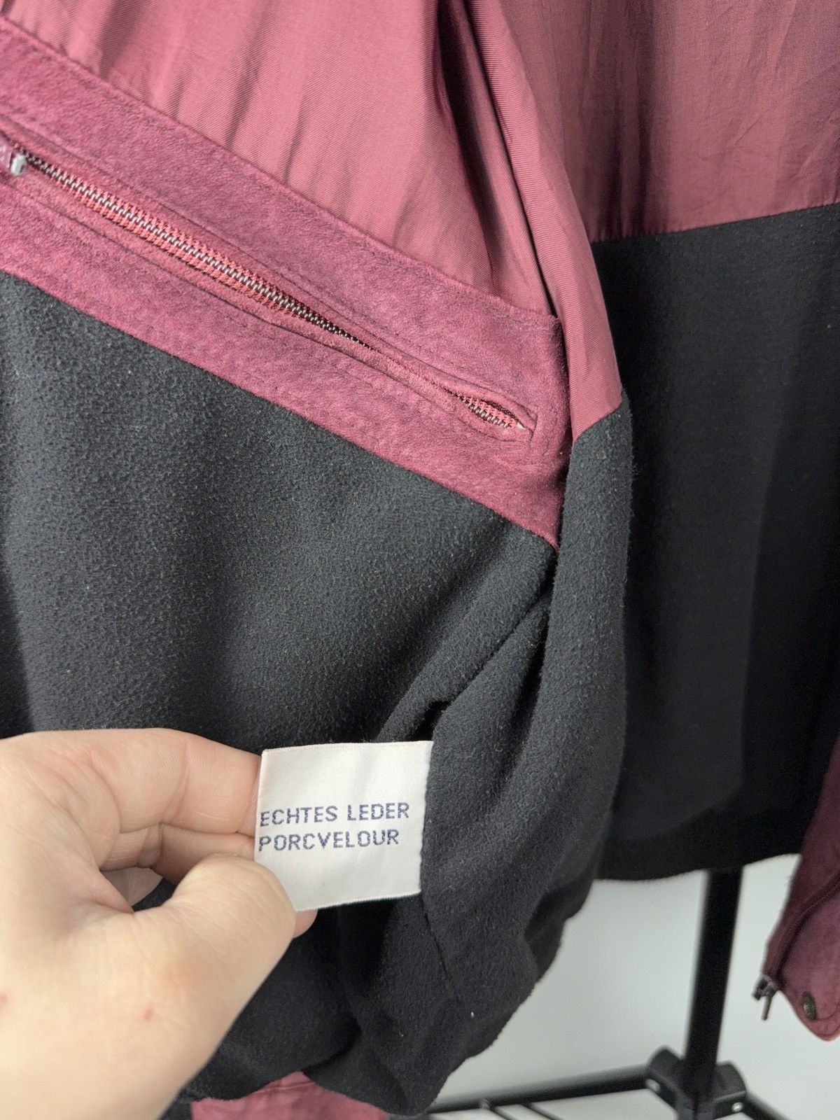 Japanese Brand Vintage 90s Retro Oversized Burgundy Suede Leather Bomber Size US L / EU 52-54 / 3 - 15 Thumbnail