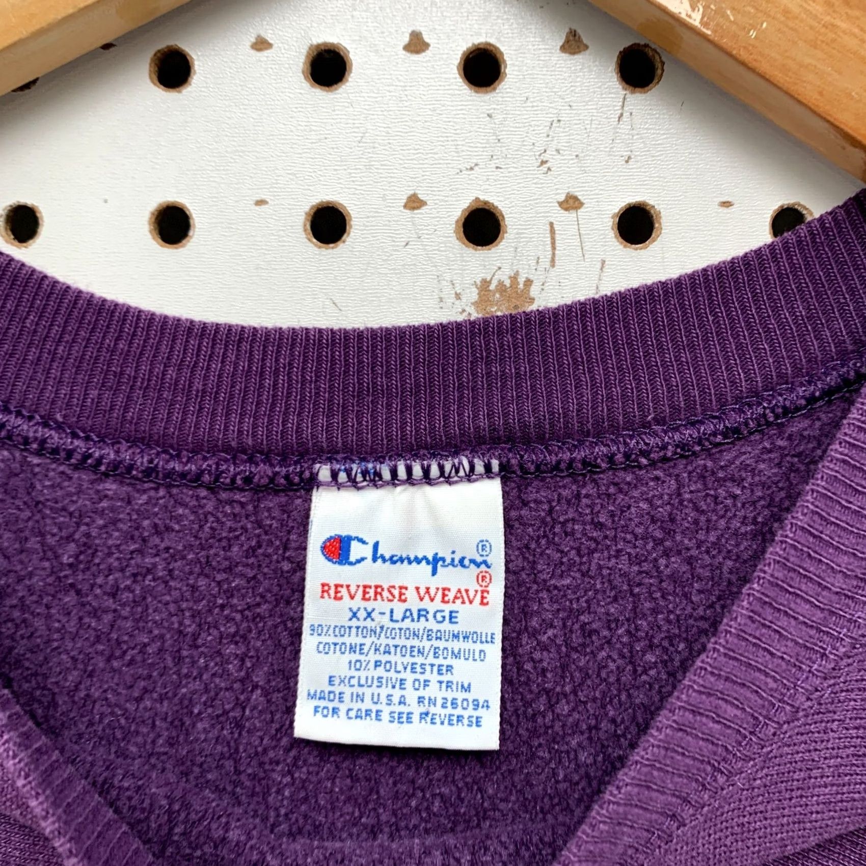 Champion VINTAGE 90s Luther College Sweatshirt Mens 2XL Purple Reverse Weave USA Size US XXL / EU 58 / 5 - 3 Thumbnail