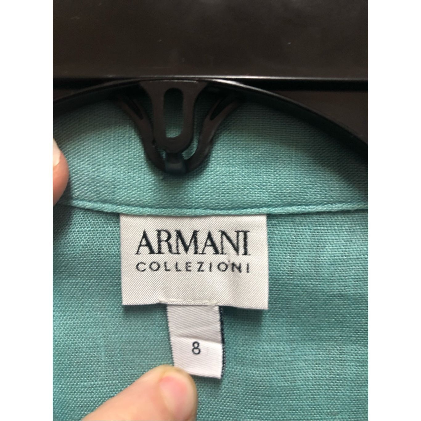 Armani Collezioni Armani Collezioni Women’s Turquoise Button Up Pleated Front Size M / US 6-8 / IT 42-44 - 4 Thumbnail