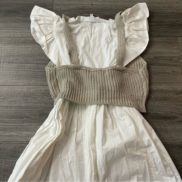 Other NWOT En Saison Raya Layered 2 Piece Midi Dress White Tan Siz Size S / US 4 / IT 40 - 6 Thumbnail