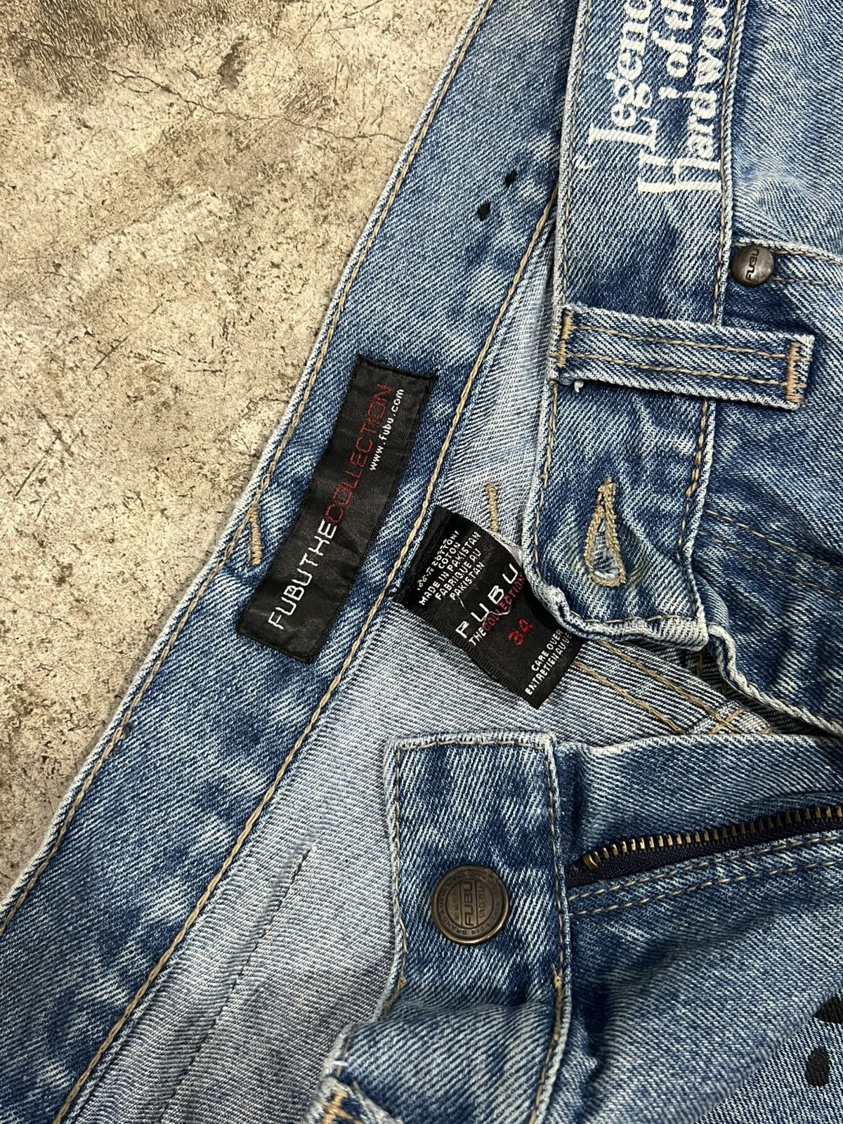 Fubu Y2K Hiphop Style Rare Fubu Harlem Globetrotters Denim Pants Size US 34 / EU 50 - 6 Thumbnail