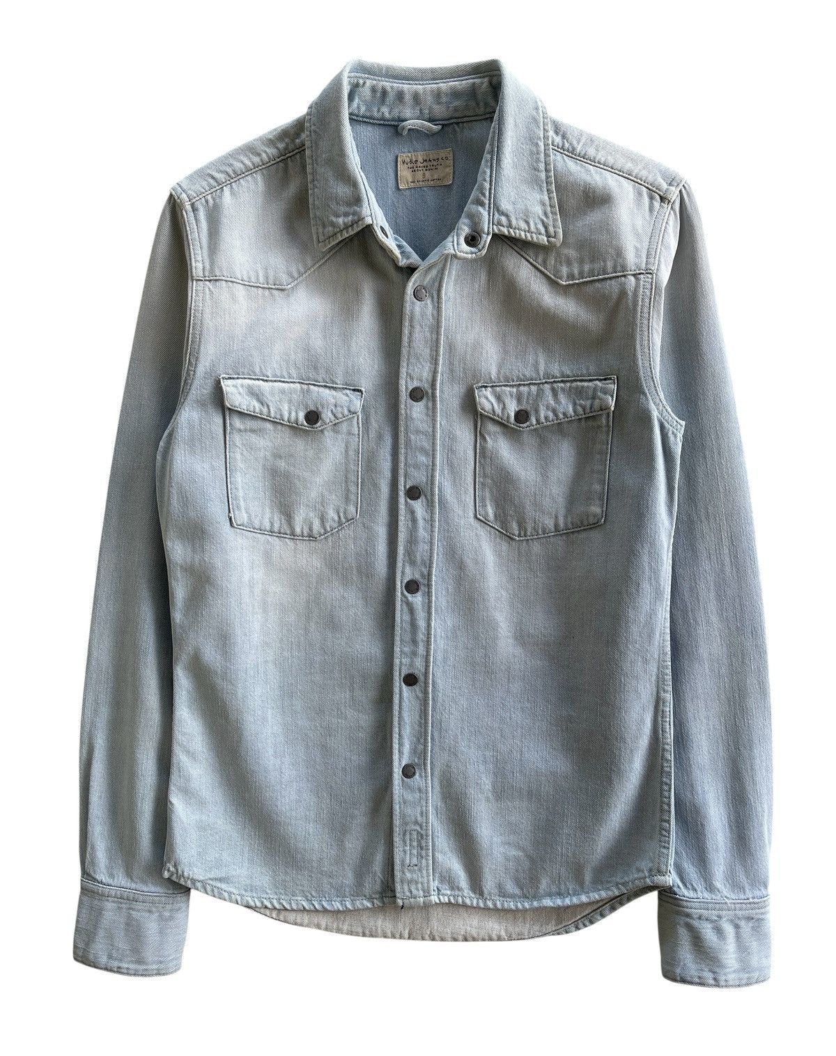 Nudie Jeans Nudie Jonis Ocean Waves Denim Shirt Size US S / EU 44-46 / 1 - 1 Thumbnail