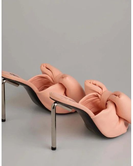 Off-White o1mle0425 Nappa Bow High Allen Pointed Heels in Pink Size US 5 / IT 35 - 5 Thumbnail