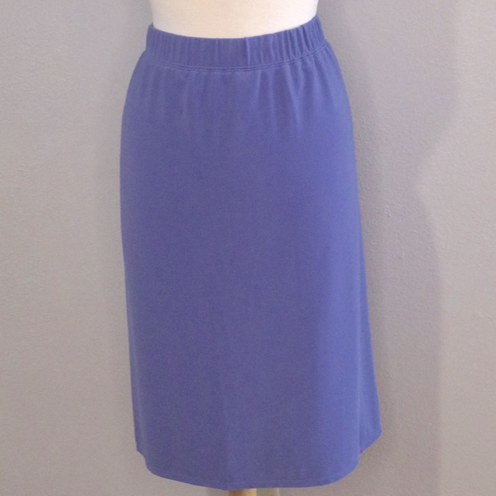 Other Susan Graver Purple Knee Length Split Back Straight Skirt 3X Size 42" / US 20 - 1 Thumbnail