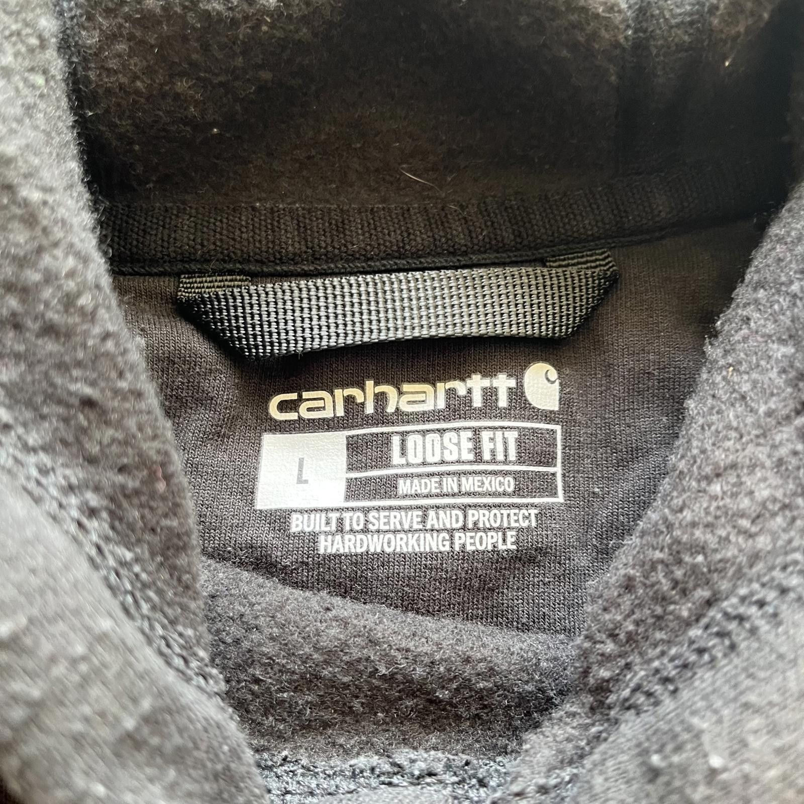 Carhartt Carhartt Loose Fit Black Grunge Workwear K121 Hoodie Size US L / EU 52-54 / 3 - 3 Thumbnail