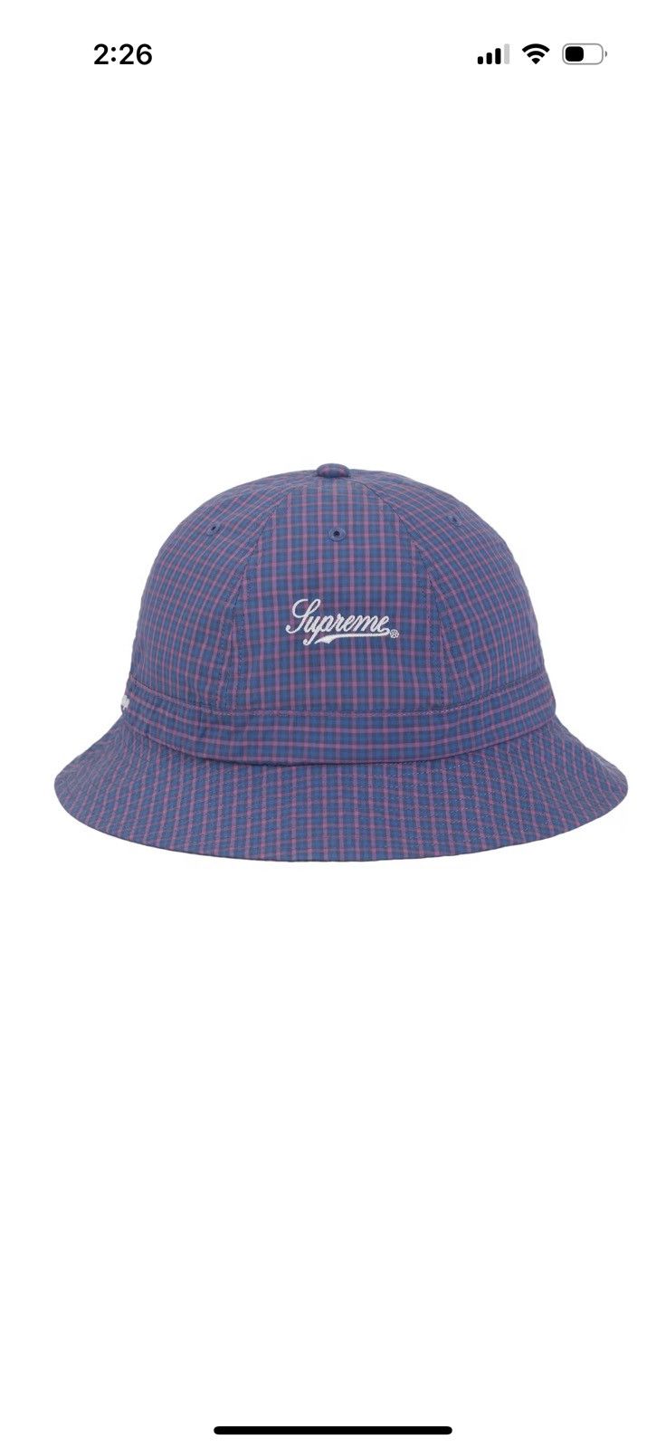 Supreme Supreme Cordura Plaid Bell Hat “Blue” Size ONE SIZE - 1 Thumbnail