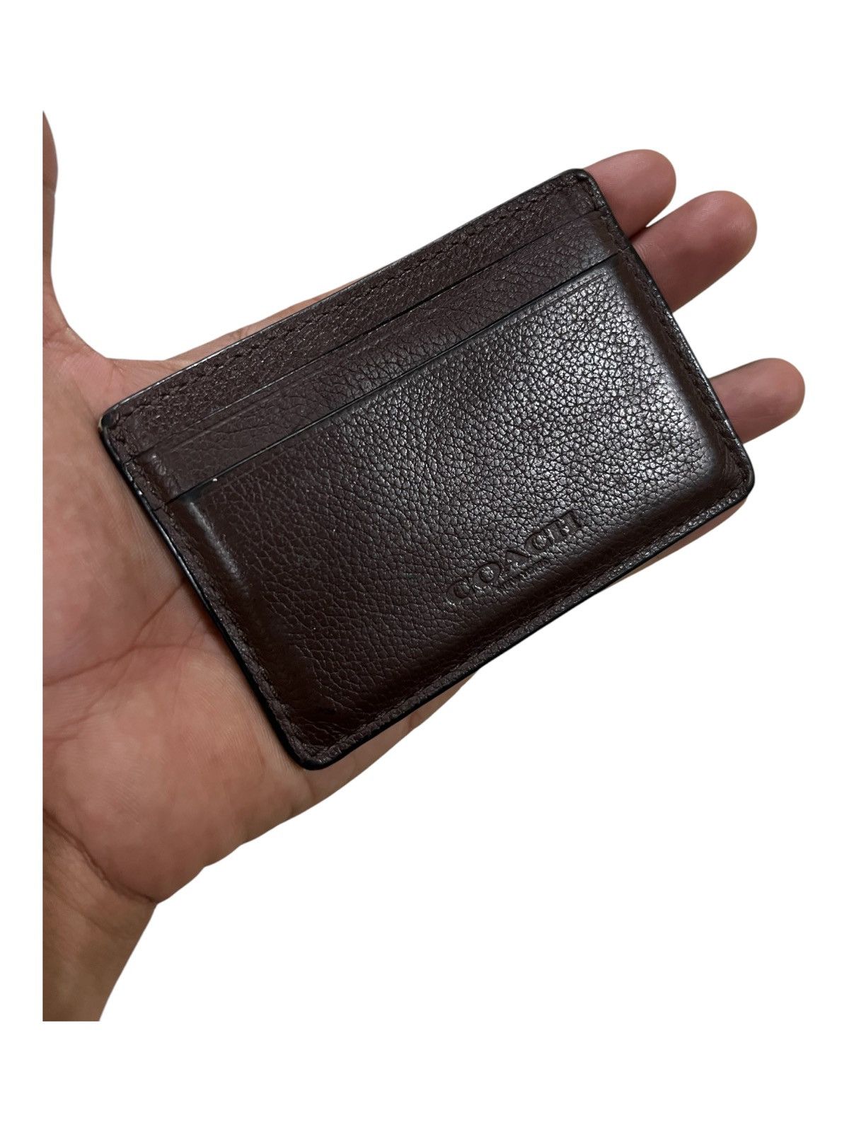 Coach × Genuine Leather Coach New York Calf Leather Mahogany Money Clip Card Case Size ONE SIZE - 3 Thumbnail
