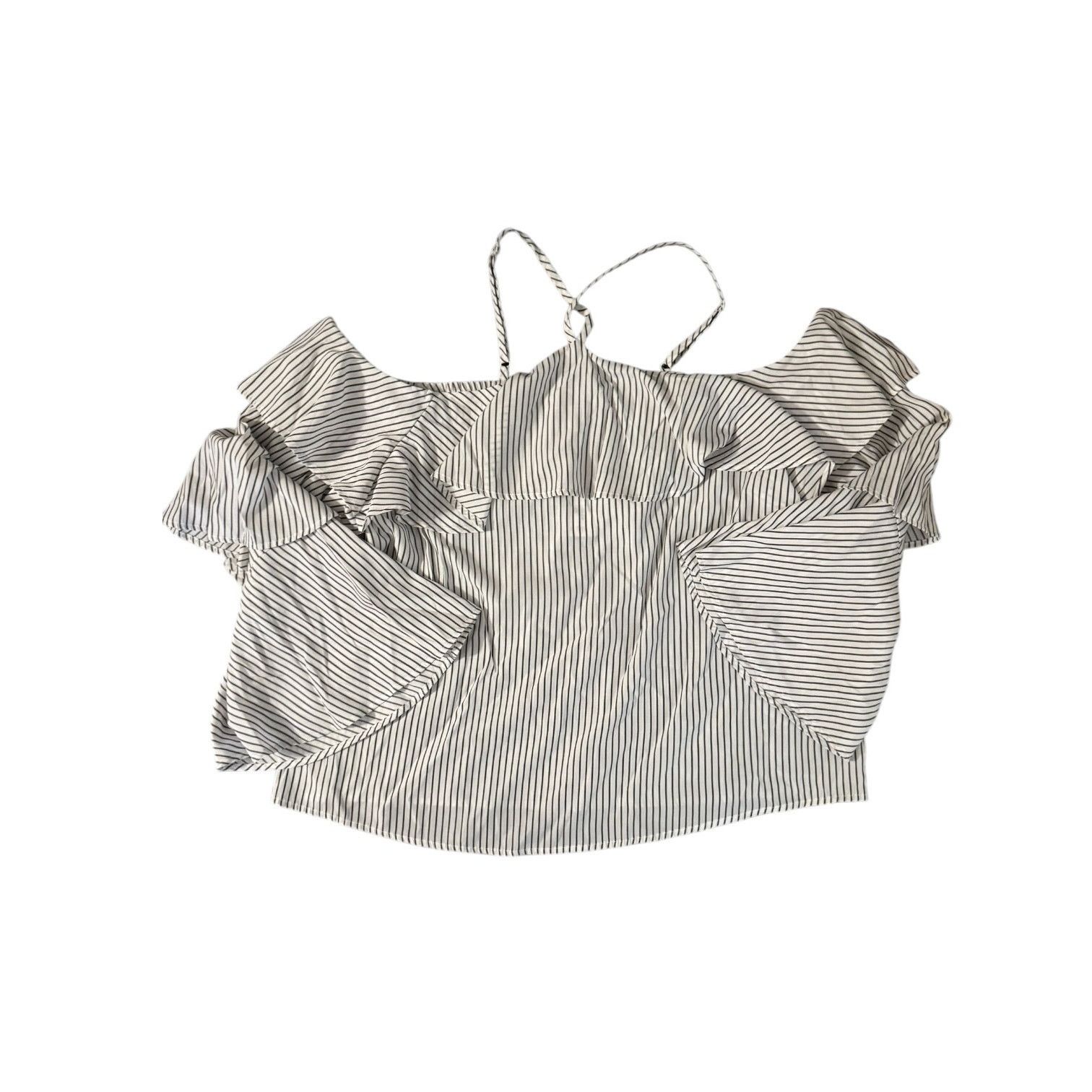 Express Express Off-the-Shoulder Ruffle Blouse – Striped XL NWT Size XL / US 12-14 / IT 48-50 - 1 Thumbnail