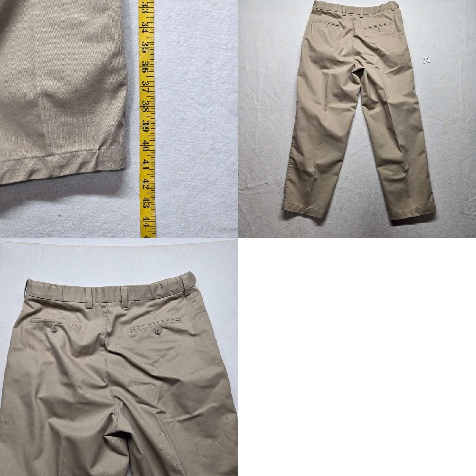 Vintage VINTAGE Puritan Pants Men 36x30 Chino Straight Regular Beige 36" Inseam 30" Cotton Polyester Easy Care Belt Loops Front Pleated Work Casual Size US 36 / EU 52 - 8 Thumbnail