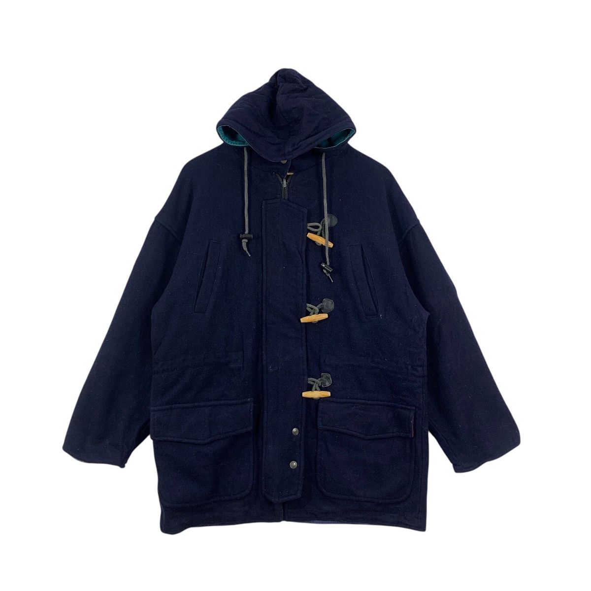 Vintage BRAEFAIR CAROL COHEN Blue Duffle Coat Heavy Jacket