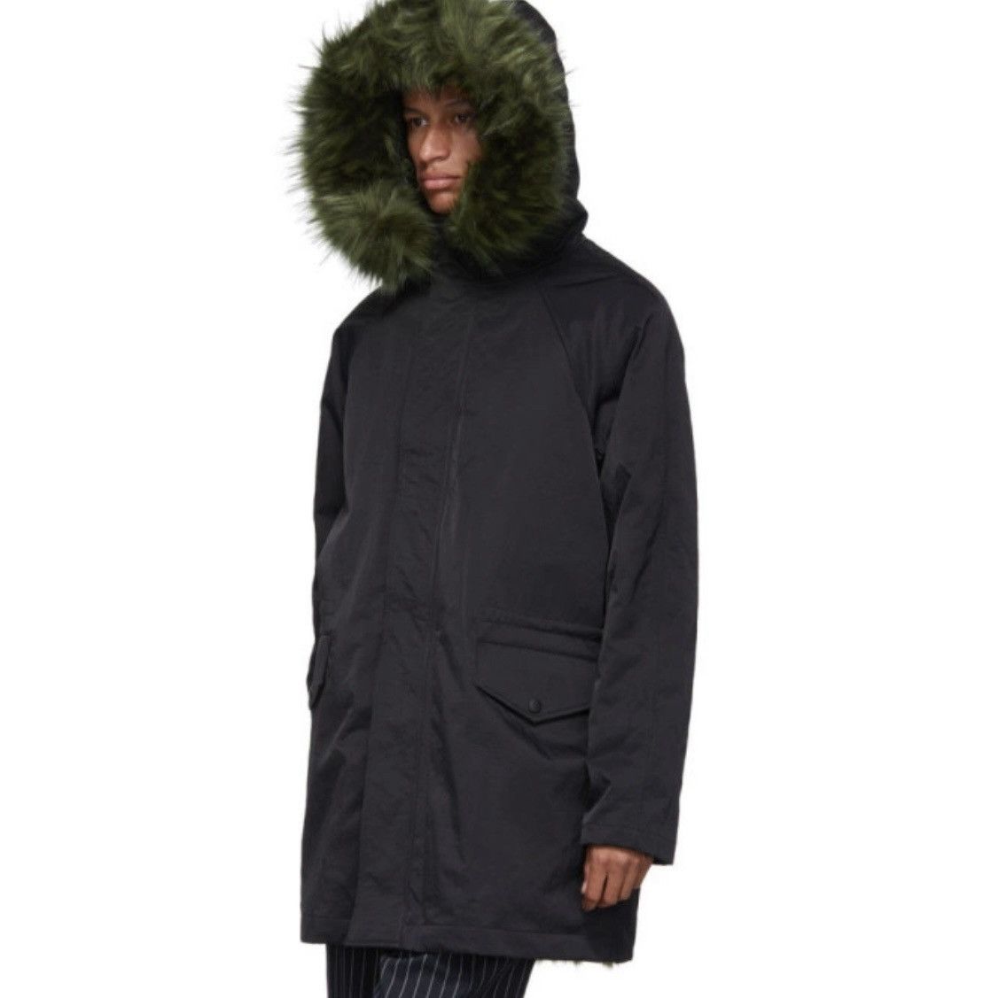 Opening Ceremony Opening Ceremony Black / Green Faux FurTrim Hood Parka Coat Size US S / EU 44-46 / 1 - 2 Thumbnail