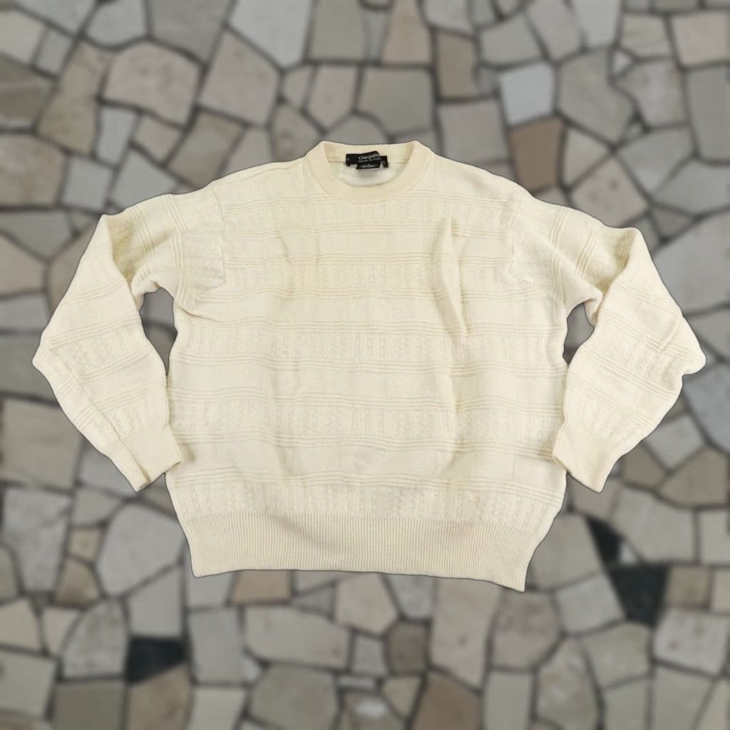 Vintage Giorgiolini Sweater Womens Large White Cable Knit Pullover Regular Fit Wool Blend Outdoor Size L / US 10 / IT 46 - 1 Thumbnail