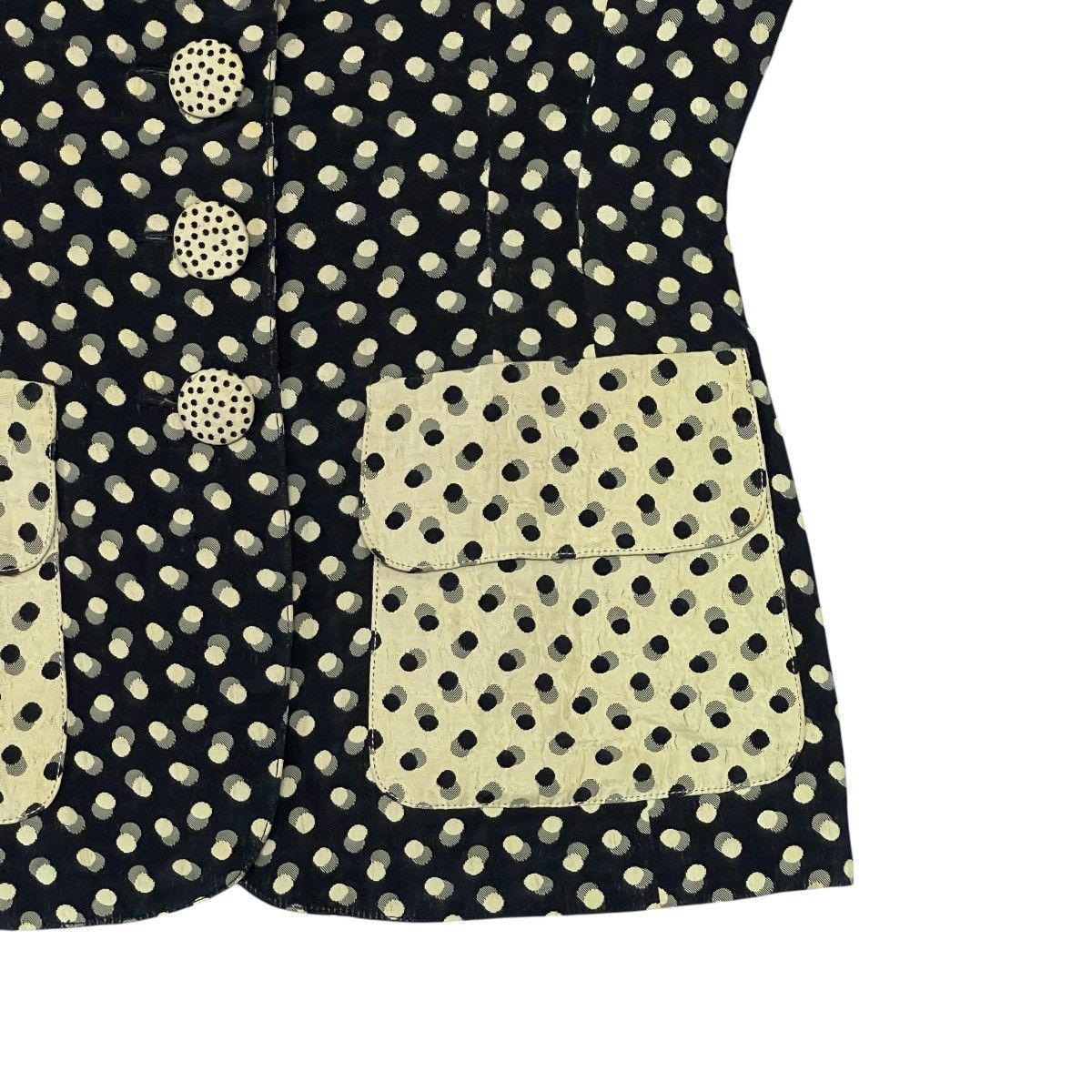 Vintage 80s Lolita Lempicka Paris Polka Dot Fitted Blazer Jacket Size M / US 6-8 / IT 42-44 - 3 Thumbnail