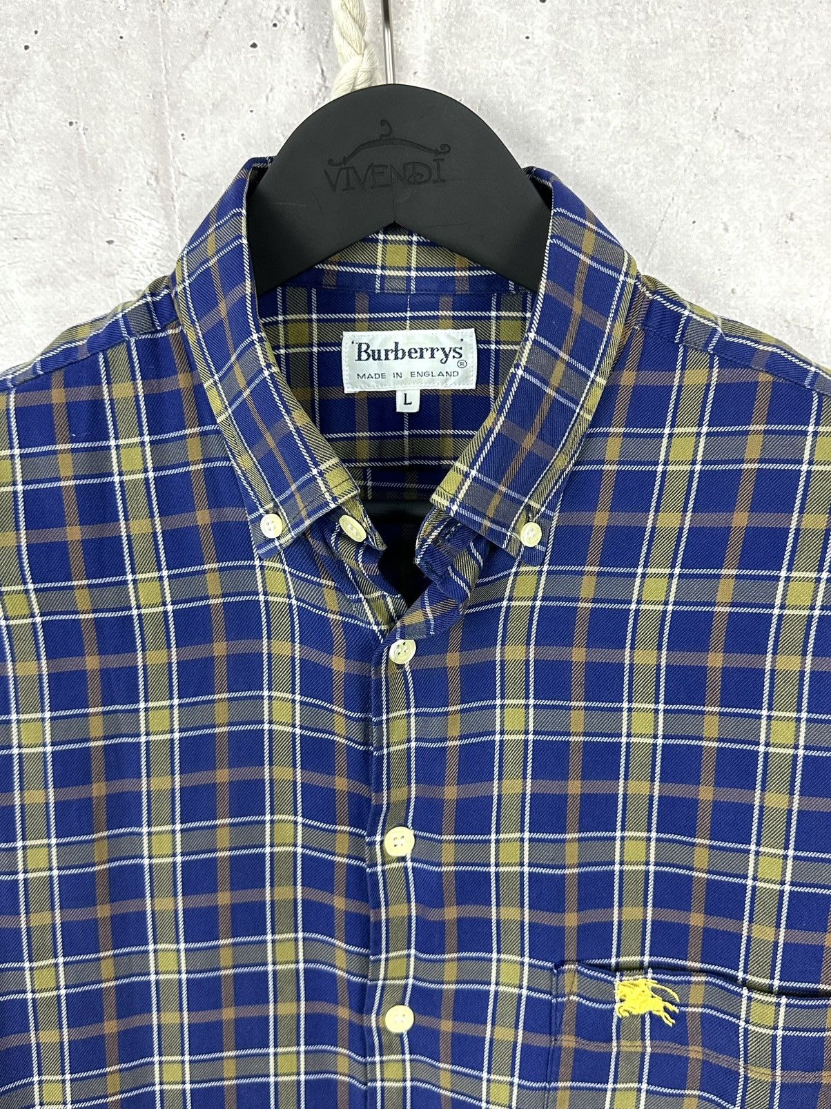 Burberry Vintage Burberrys Check Long Sleeve Logo Shirt Size US L / EU 52-54 / 3 - 5 Thumbnail