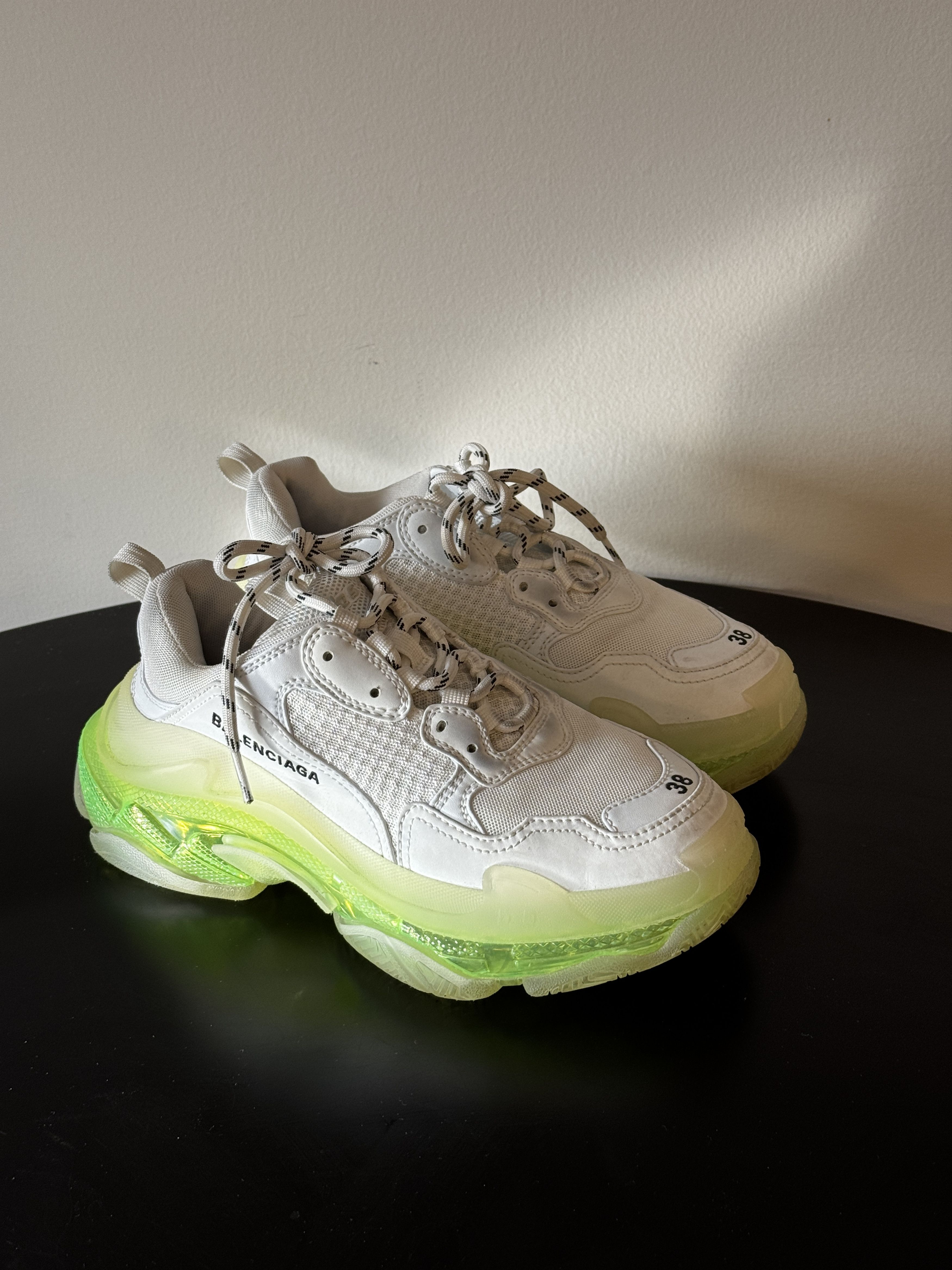 Balenciaga Balenciaga Triple S Clear Sole White / Fluo Yellow Size US 8 / IT 38 - 1 Thumbnail