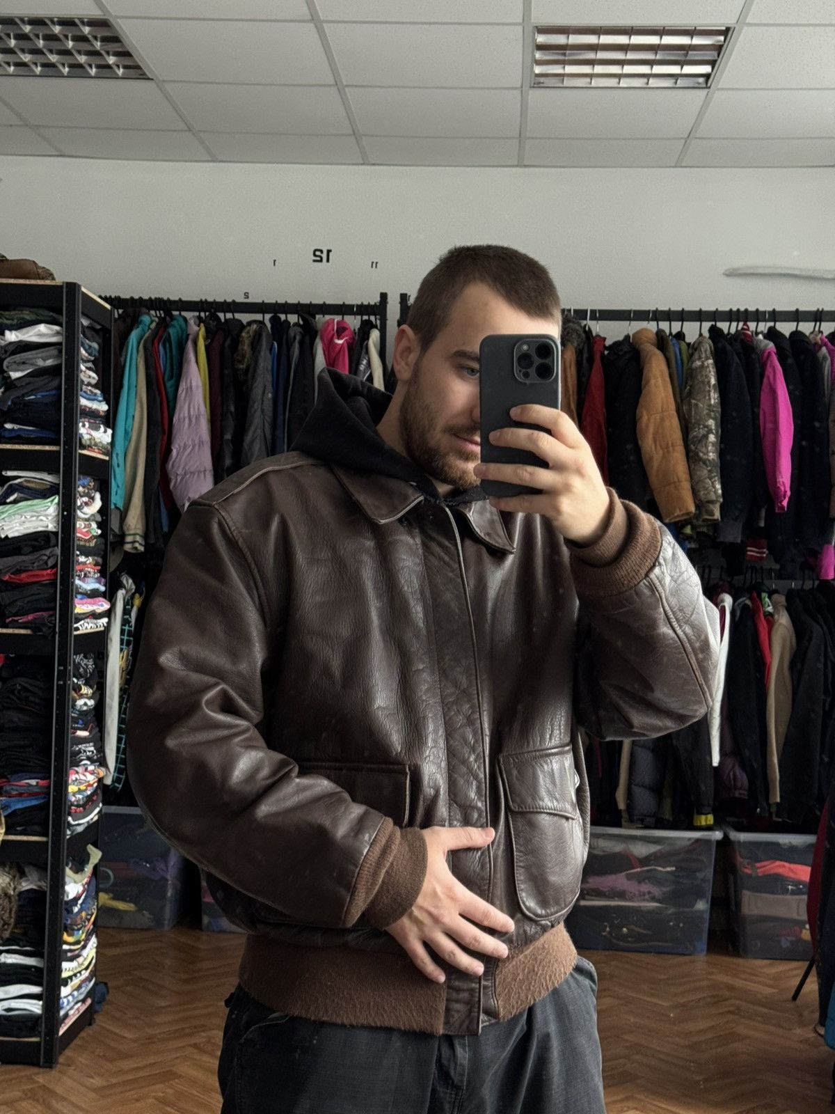 Cockpit USA Cockpit vintage leather jacket brown zip bomber Size US M / EU 48-50 / 2 - 4 Thumbnail