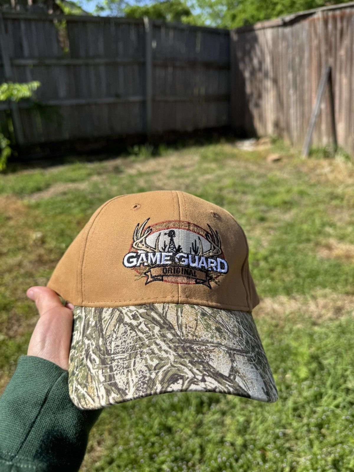 Vintage Tan and camo adjustable GameGuard hat 🫎☀️ Size ONE SIZE - 1 Preview
