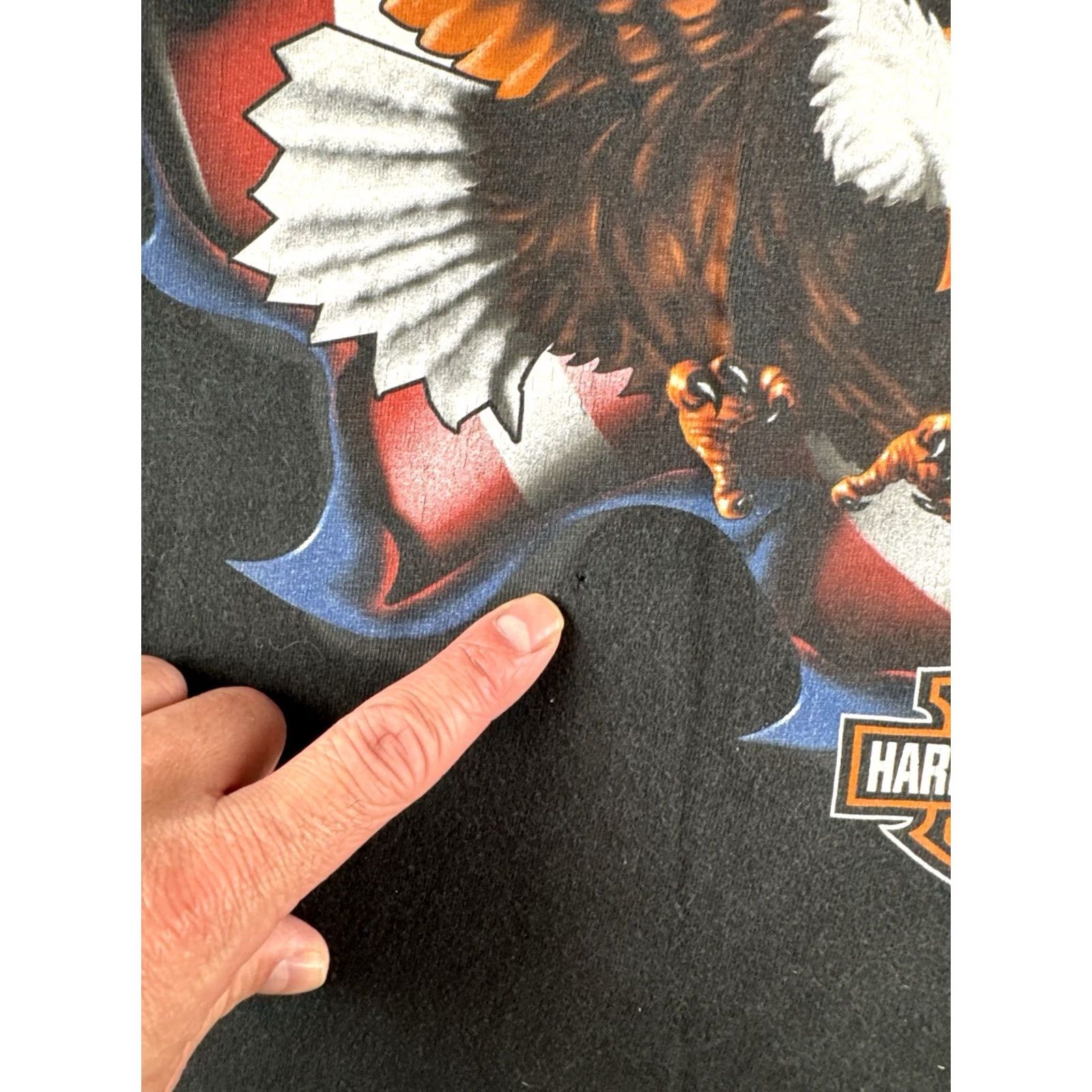 Harley Davidson VINTAGE 2004 Harley Davidson T-Shirt Black L Al Muth Eagle Flag Mens Size US L / EU 52-54 / 3 - 5 Thumbnail