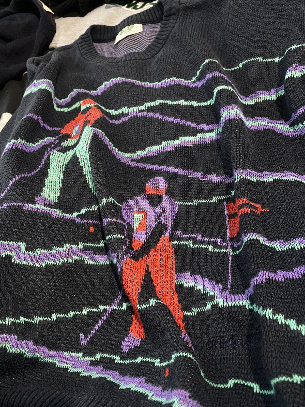 Adidas × Vintage Adidas Golf L Vintage Jumper Sweater 80s All over Print y2k Size US L / EU 52-54 / 3 - 12 Thumbnail