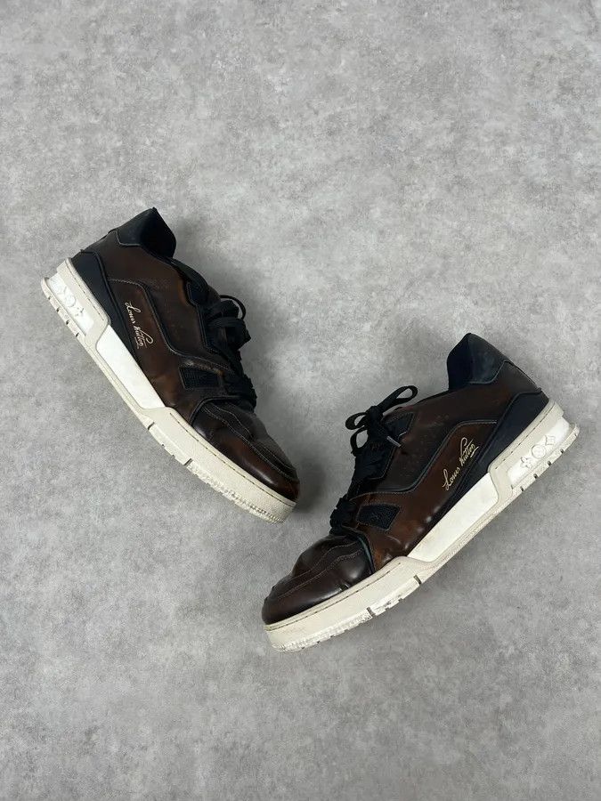 Louis Vuitton Louis Vuitton LV Trainer Brown Glass Sneakers Size US 10 / EU 43 - 2 Thumbnail