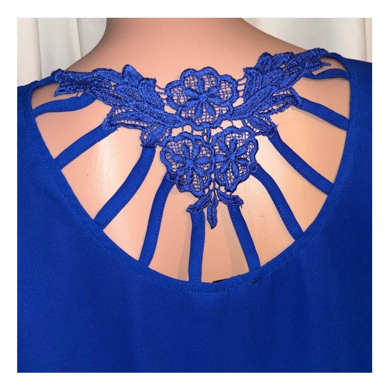 The Unbranded Brand E & M Royal Blue Women's Blouse - Medium Size M / US 6-8 / IT 42-44 - 3 Thumbnail