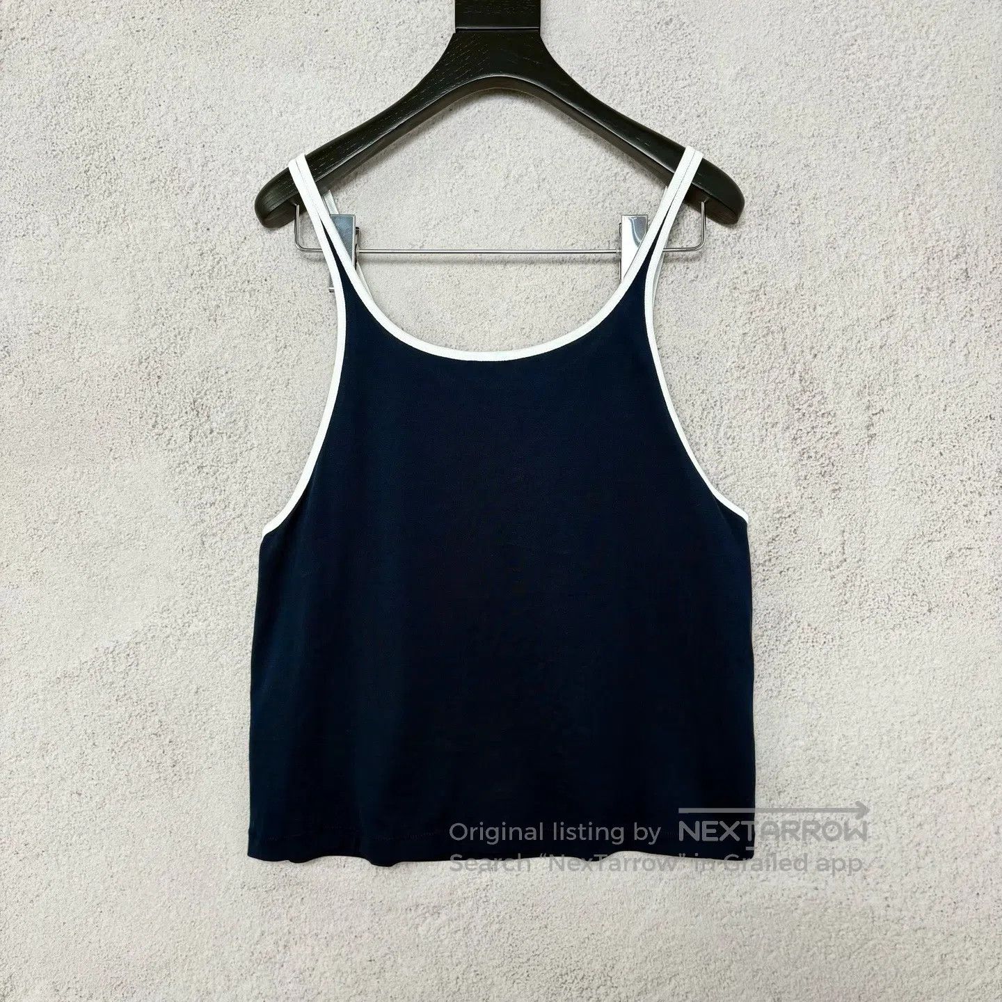 Celine CELINE Indigo-spotted slogan strapless tank top Size L / US 10 / IT 46 - 2 Thumbnail