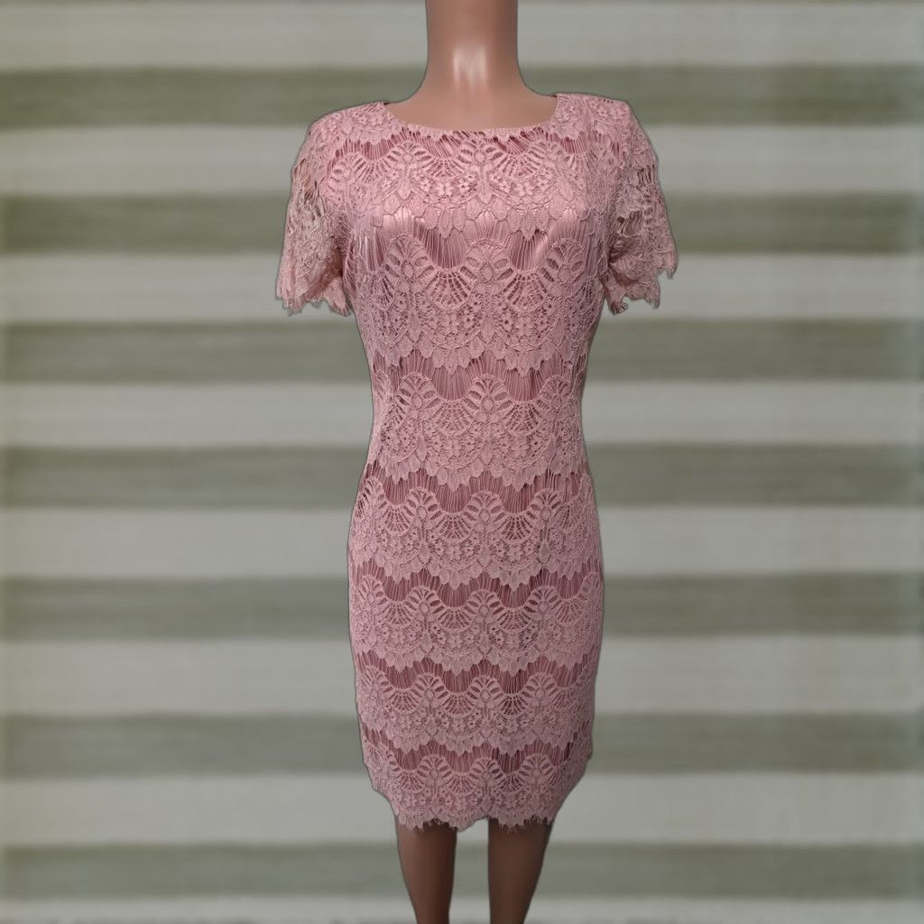 preston and york lace dresses Preston & York Salmon Pink Lace Dress $$On SALE Today$$