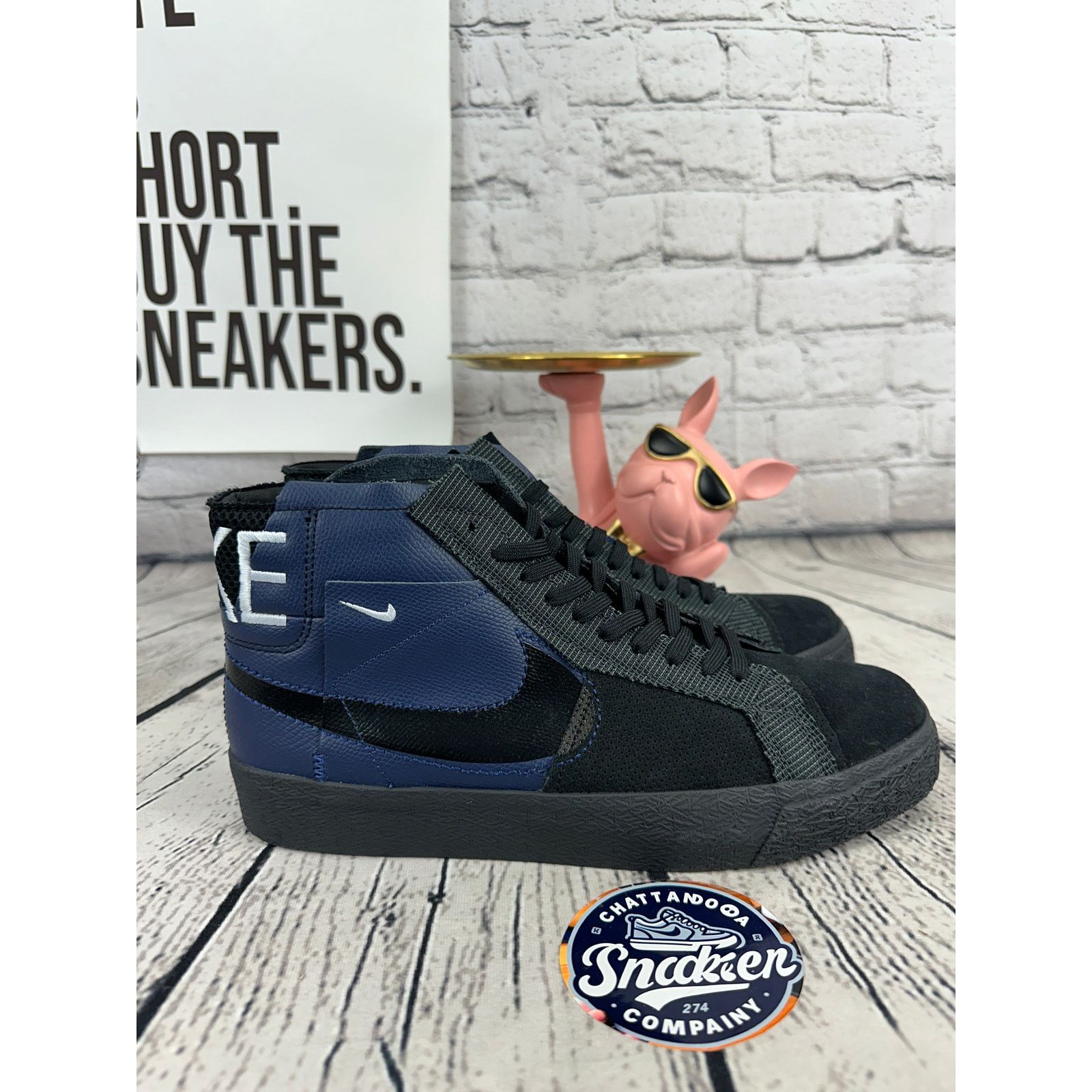 Nike Nike SB Blazer Mid Premium PRM Mens 9.5 Blue Sneaker Shoes Size US 9.5 / EU 42-43 - 5 Thumbnail